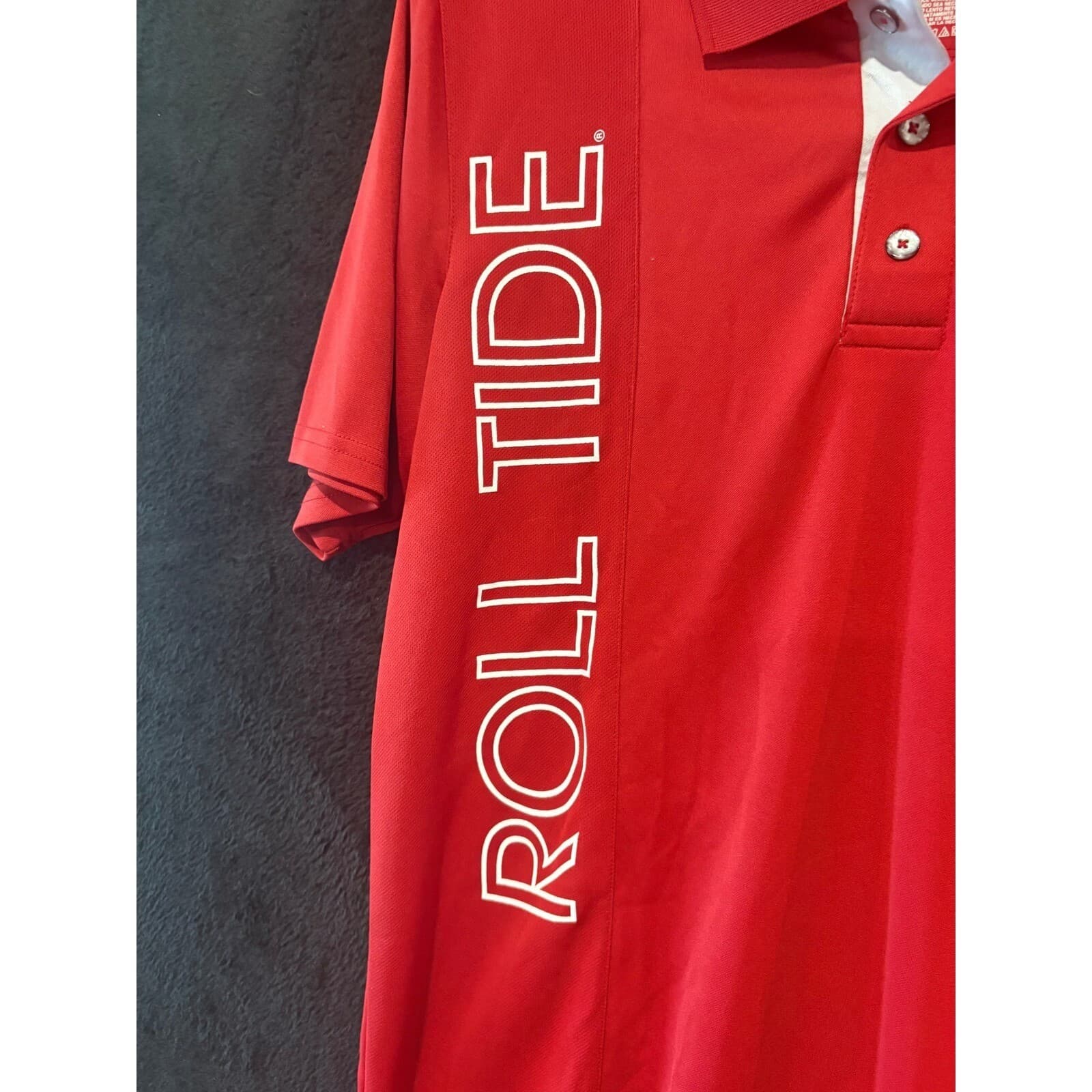 Pro Edge Alabama Roll Tide Polo Shirt Men's Medium Embroidered Logo Athletic Red - Thumbnail 4