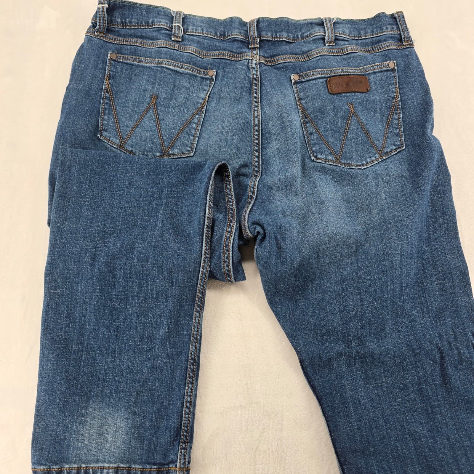 Wrangler Jeans Mens 42x32 Slim Straight Blue Retro Denim 10WLT88CW - Thumbnail 6