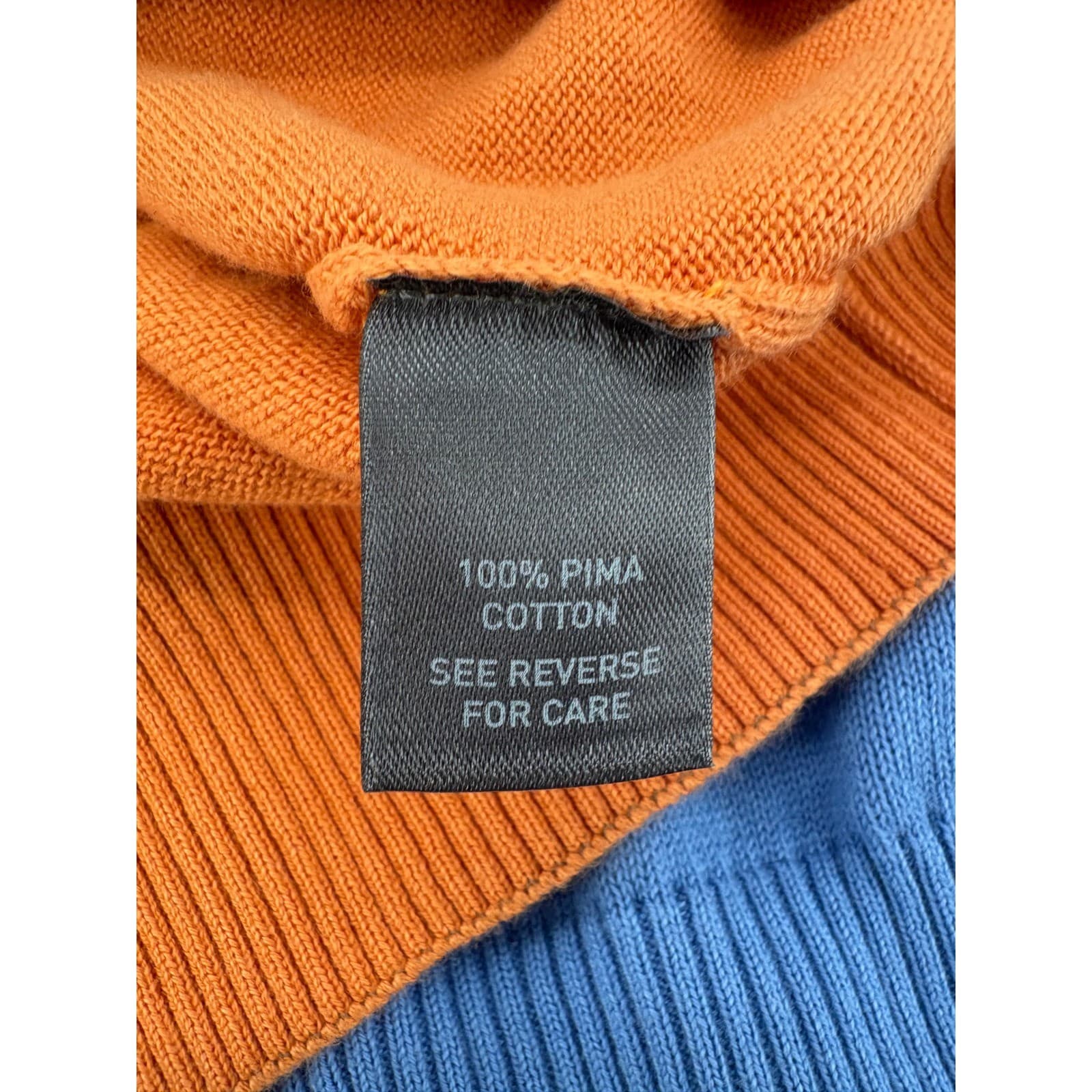 Johnston & Murphy Sweater Vest Mens M 1/4 Zip Orange Blue 100% Pima Cotton Lot 2 - Thumbnail 6