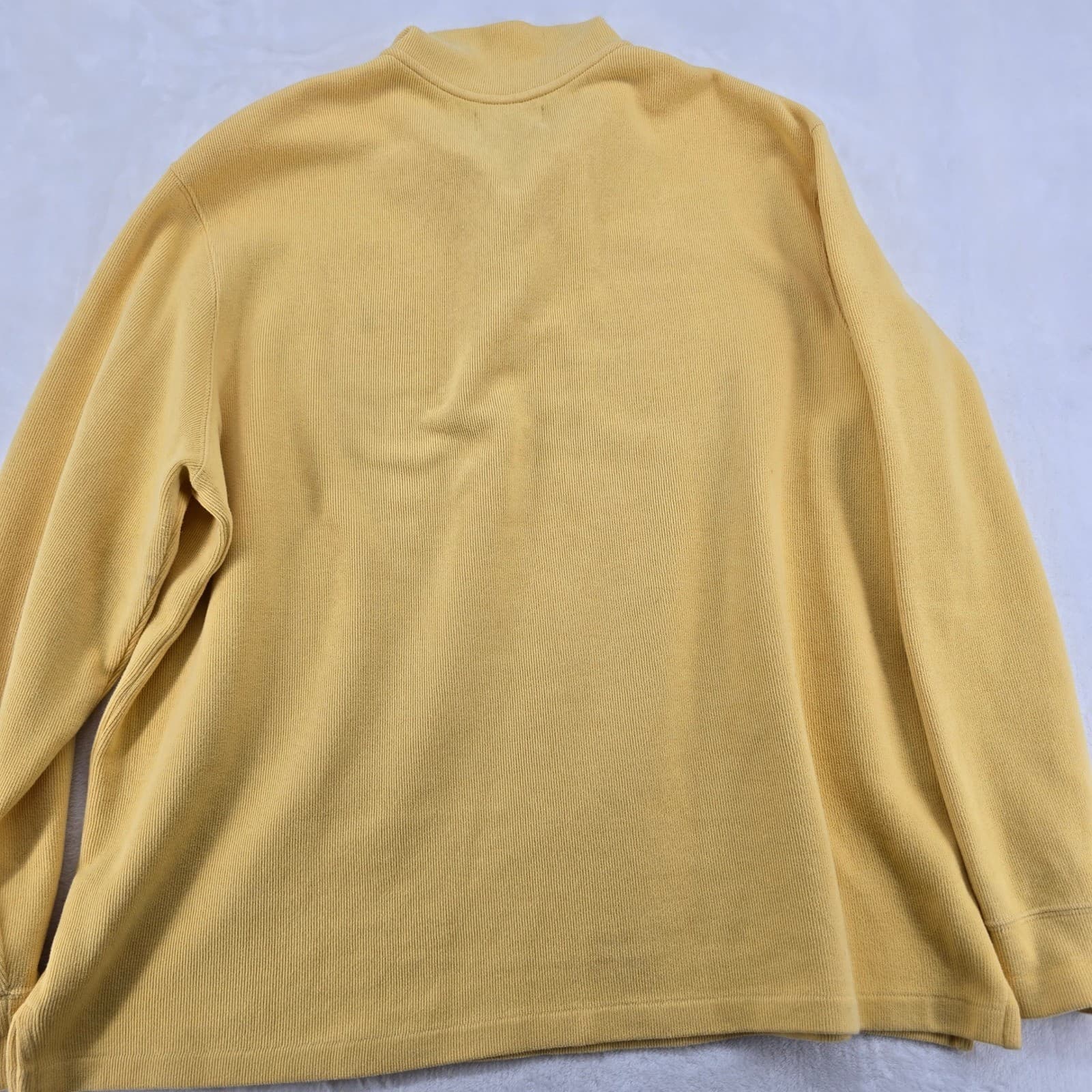 Polo Ralph Lauren Pullover Mens XXL Sweater Yellow 1/4 Zip Cotton Ribbed - Thumbnail 8