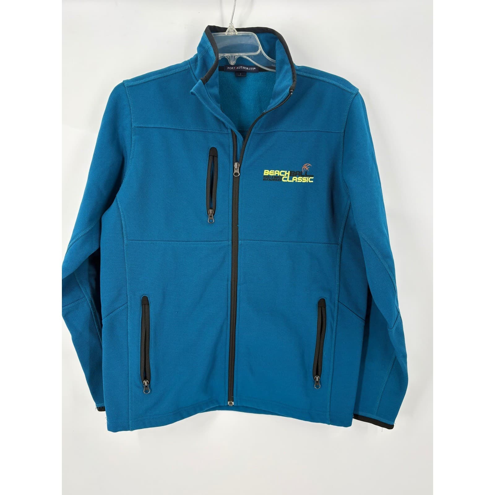 Port Authority Beach Ball Classic Teal Blue Full Zip Soft Shell Jacket Mens S - Thumbnail 2