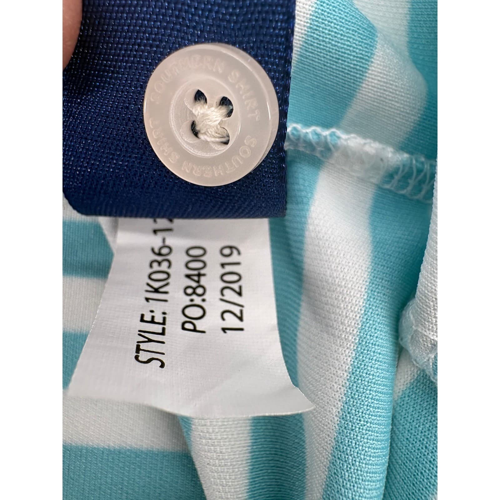 Southern Shirt Mens Blue White Stripe Short Sleeve Polo Shirt Size L - Thumbnail 8