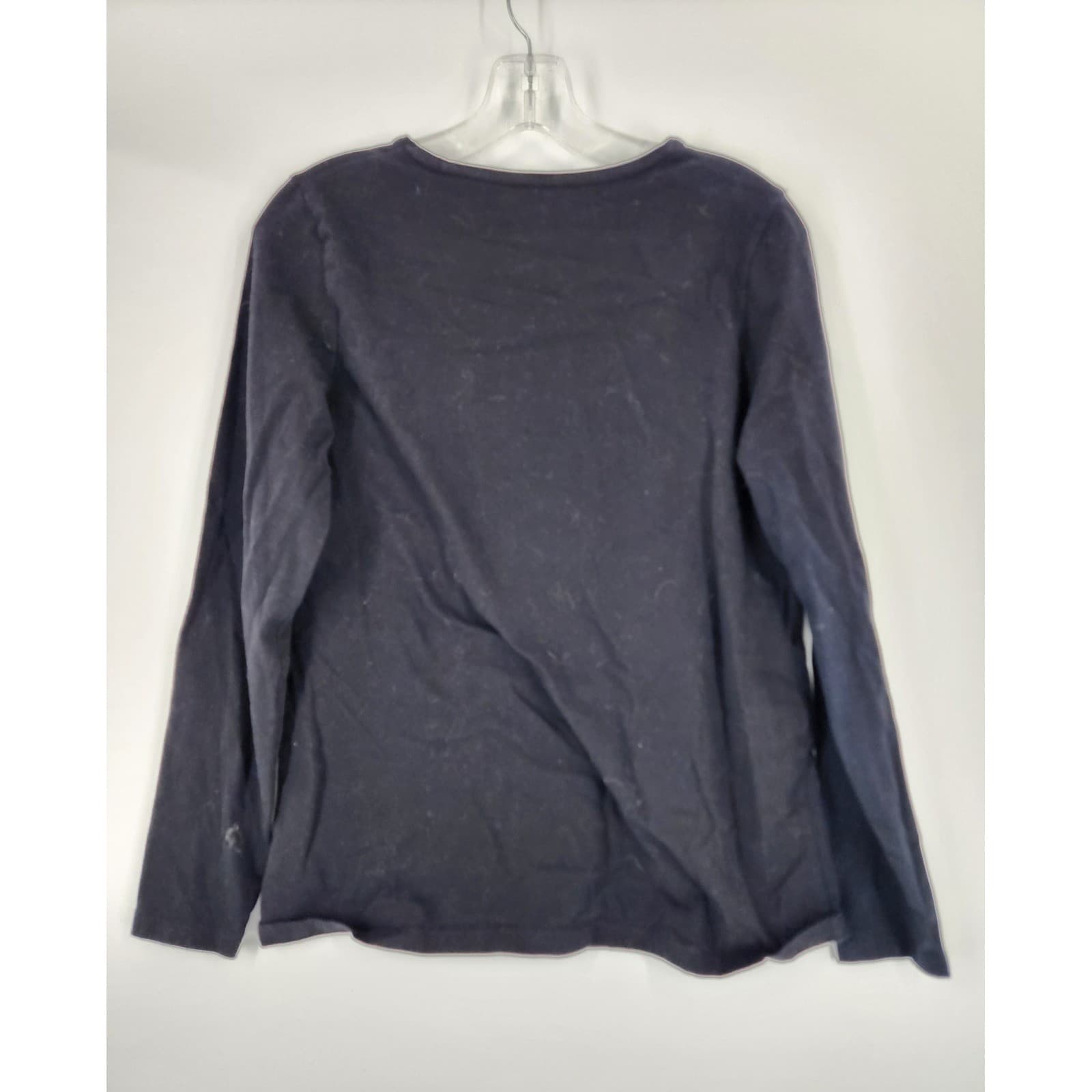 Kim Rogers Womens Black Long Sleeve Crew Neck T Shirt Size Medium - Thumbnail 2