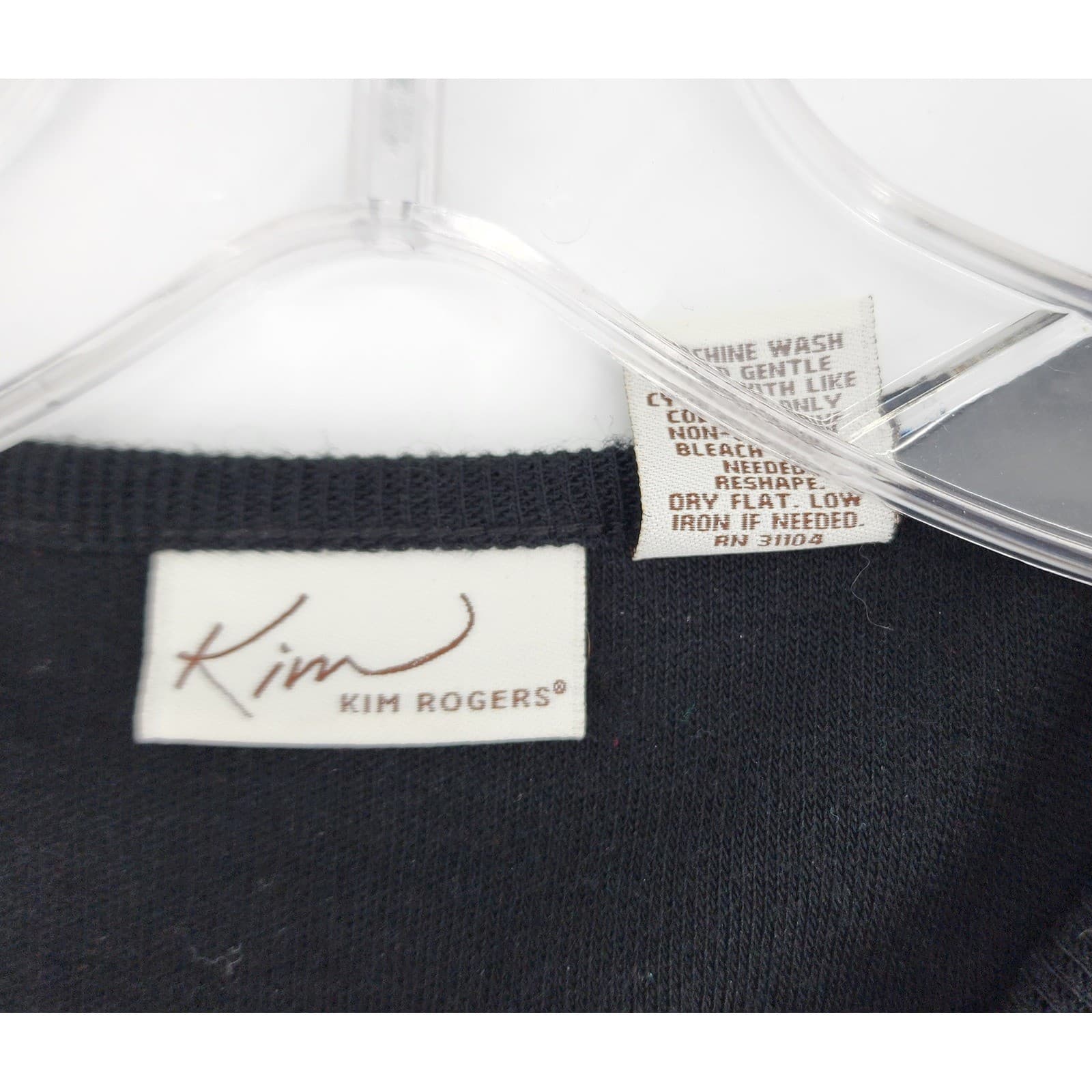 Kim Rogers Black Crew Neck 3/4 Sleeve Knit Midi Dress Size Medium - Thumbnail 4