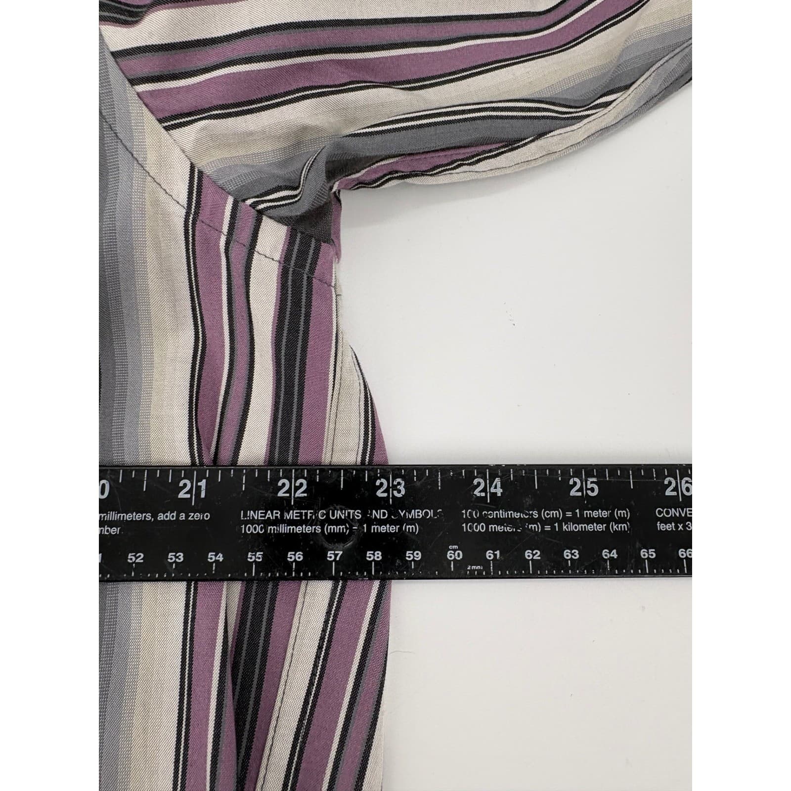 Tommy Bahama Dress Shirt Men's Long Sleeve Striped Silk Tencel L G - Thumbnail 5