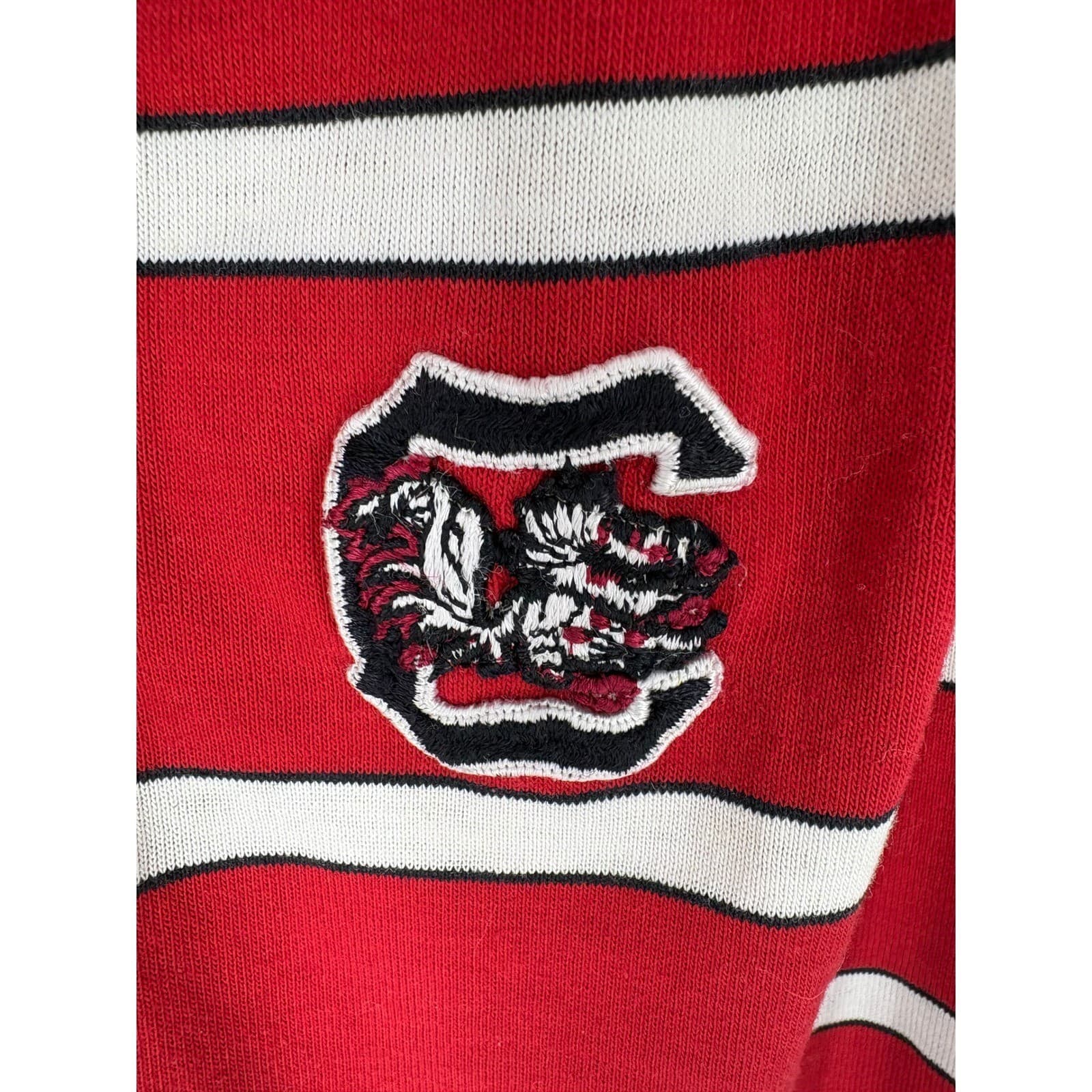 Vintage Gepner Red White Striped Polo Shirt South Carolina Gamecocks Women M USA - Thumbnail 2