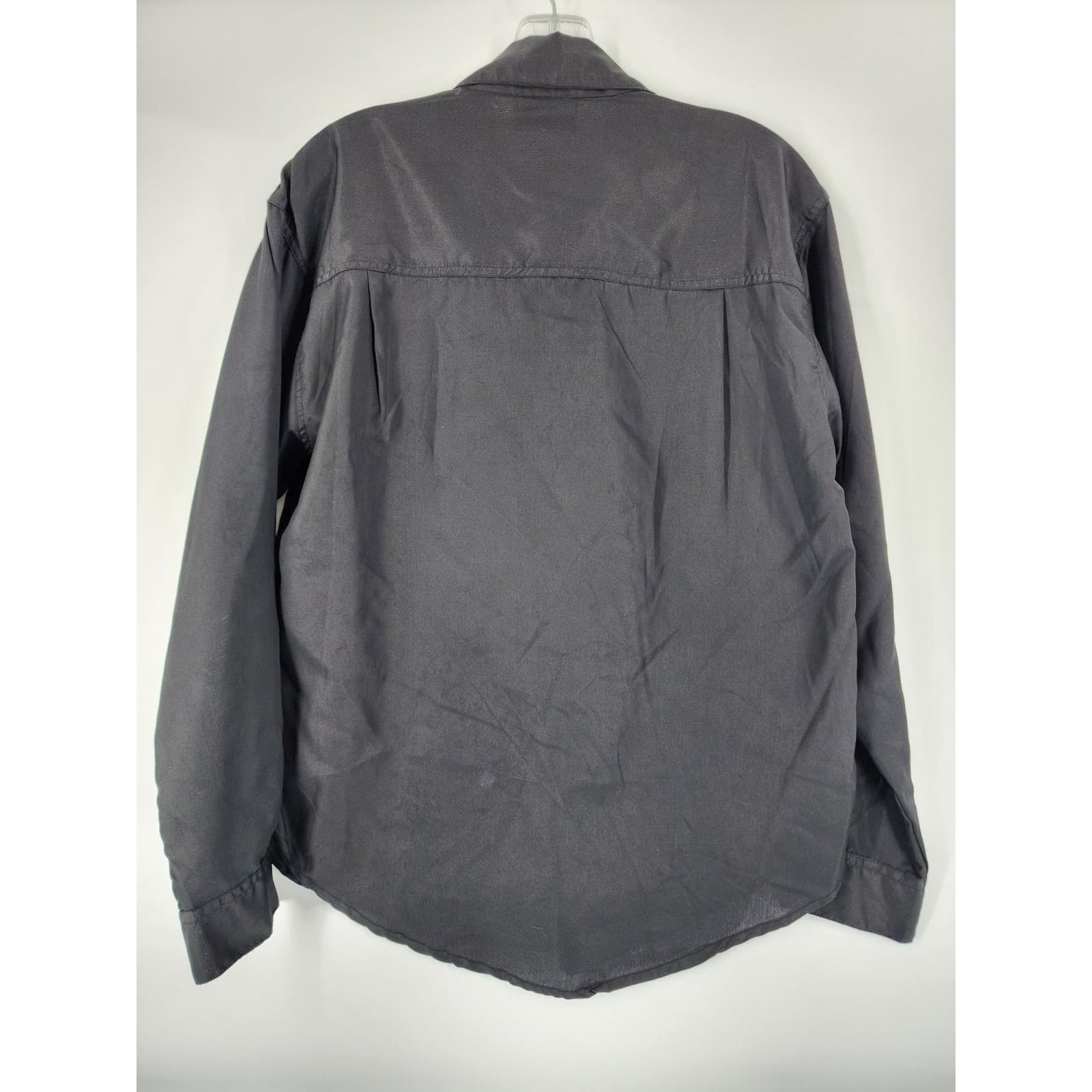 ROSETTES Women's Black Button Down Collared Shirt Long Sleeve Size M - Thumbnail 2
