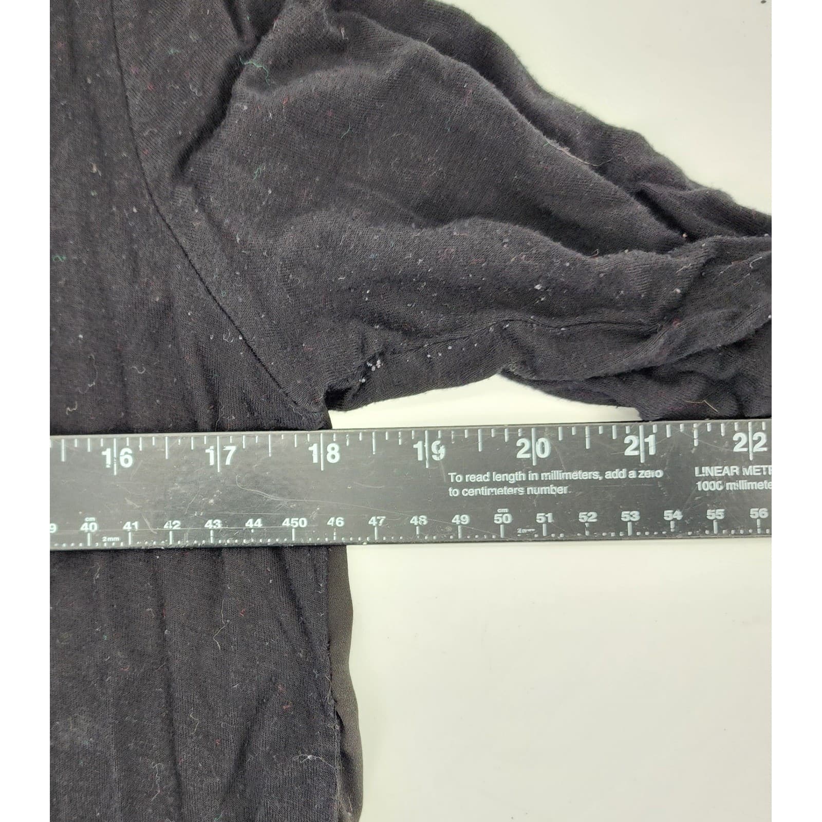 Cha Cha Vente Black Three Quarter Sleeve Sheer Hem Top Women's Petite Small - Thumbnail 3
