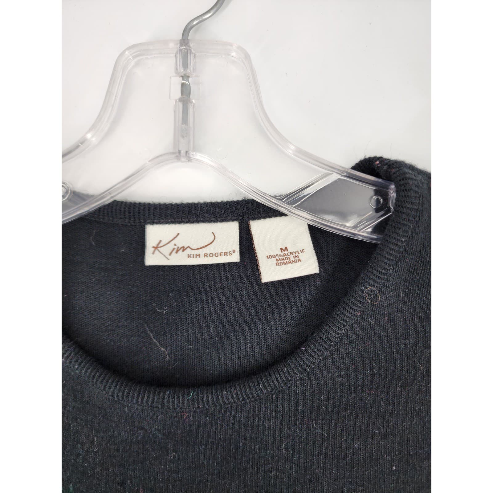 Kim Rogers Black Crew Neck 3/4 Sleeve Knit Midi Dress Size Medium - Thumbnail 3