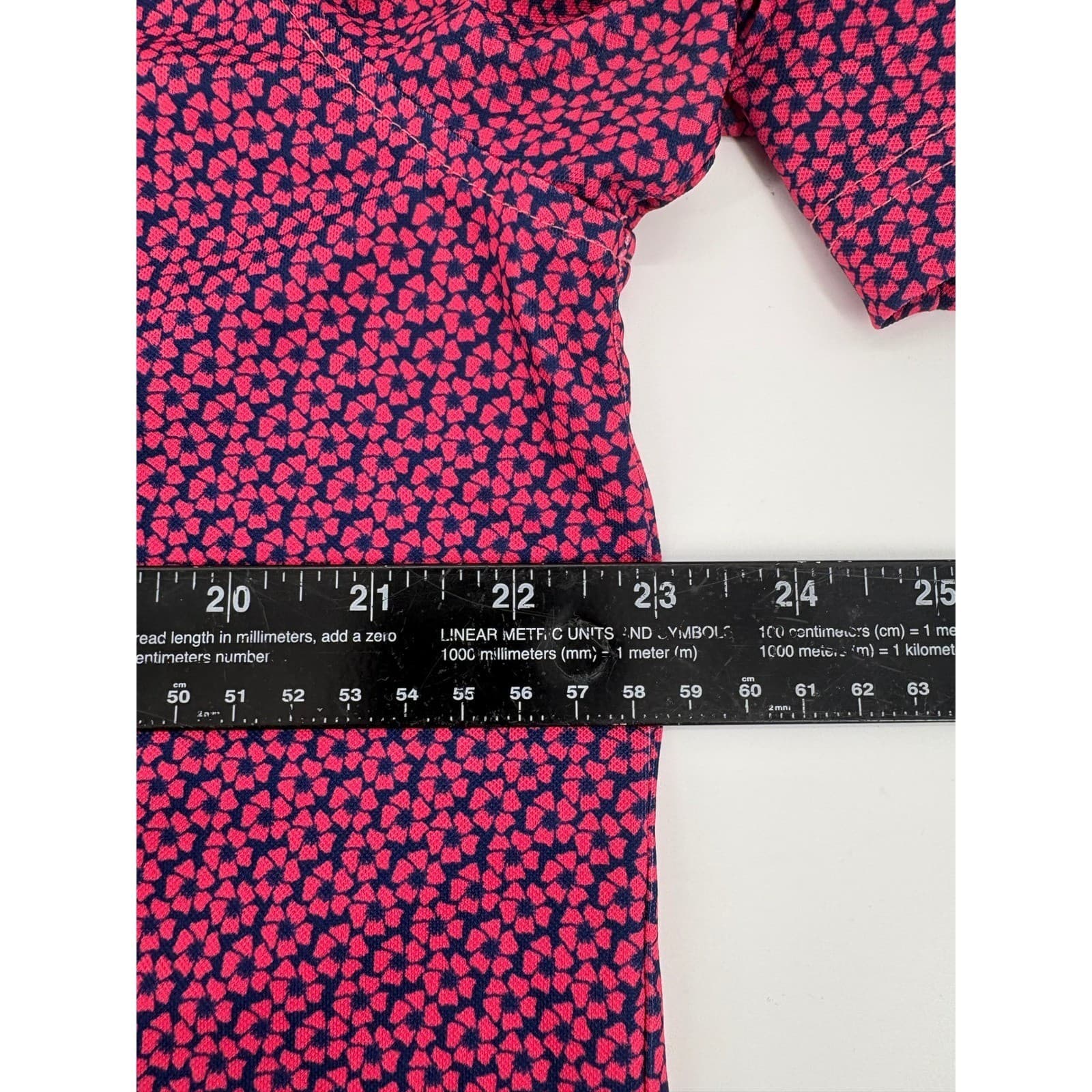 Turtleson Mens Large Golf Polo Shirt Pink Navy Print Short Sleeve Collared L - Thumbnail 6