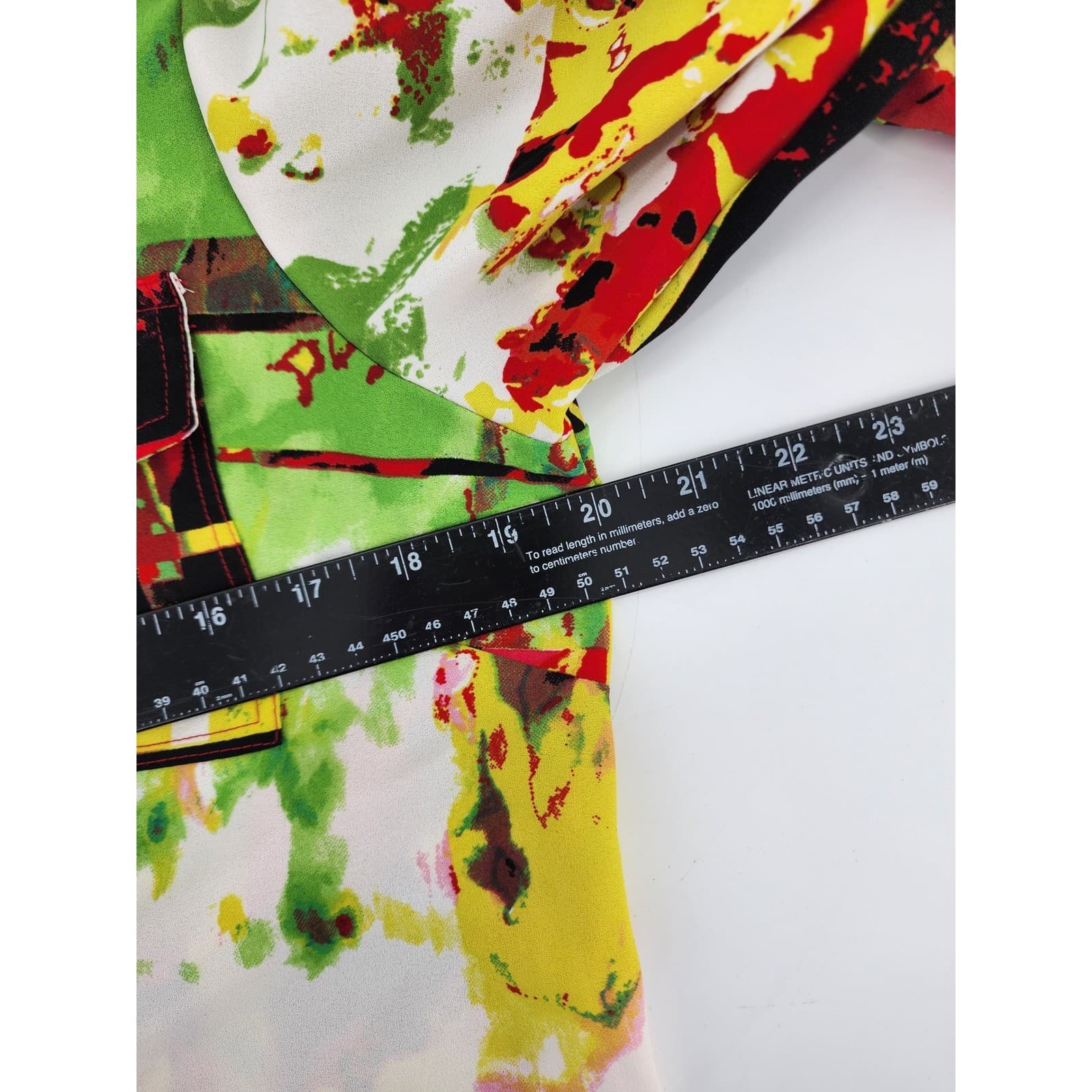 Tracy M Abstract Print Zipper Front Button Pocket Utility Jacket Women's L - Thumbnail 5