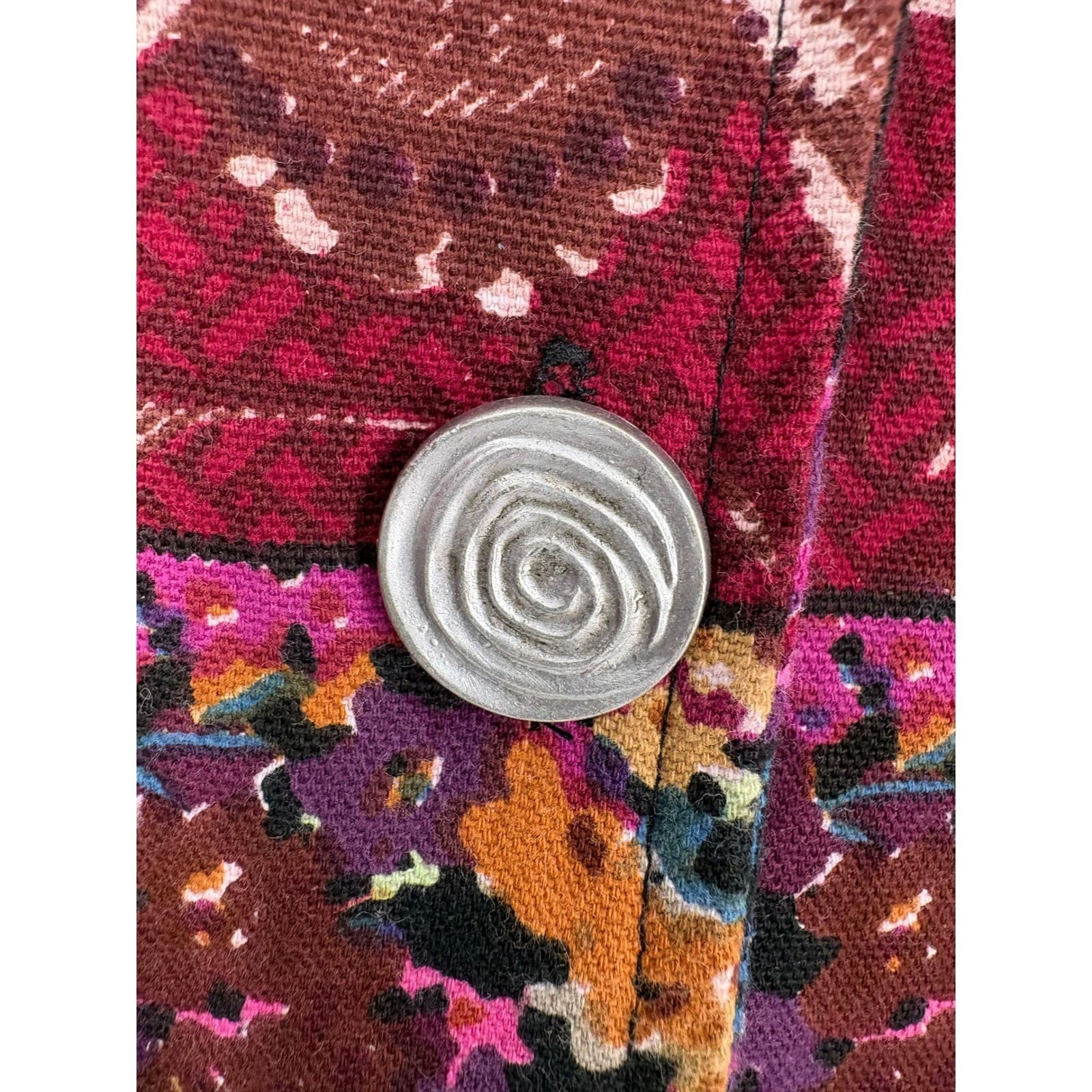 Choices Women's L Geometric Print Button Up Jacket Multi Color - Thumbnail 5