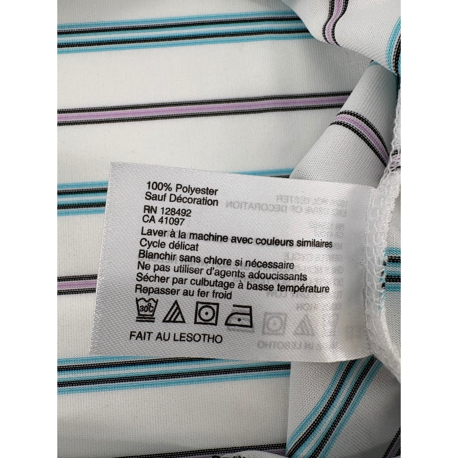 Greg Norman Polo Shirt Mens S Polo White Striped Play Dry G7XSK277 Performance - Thumbnail 7