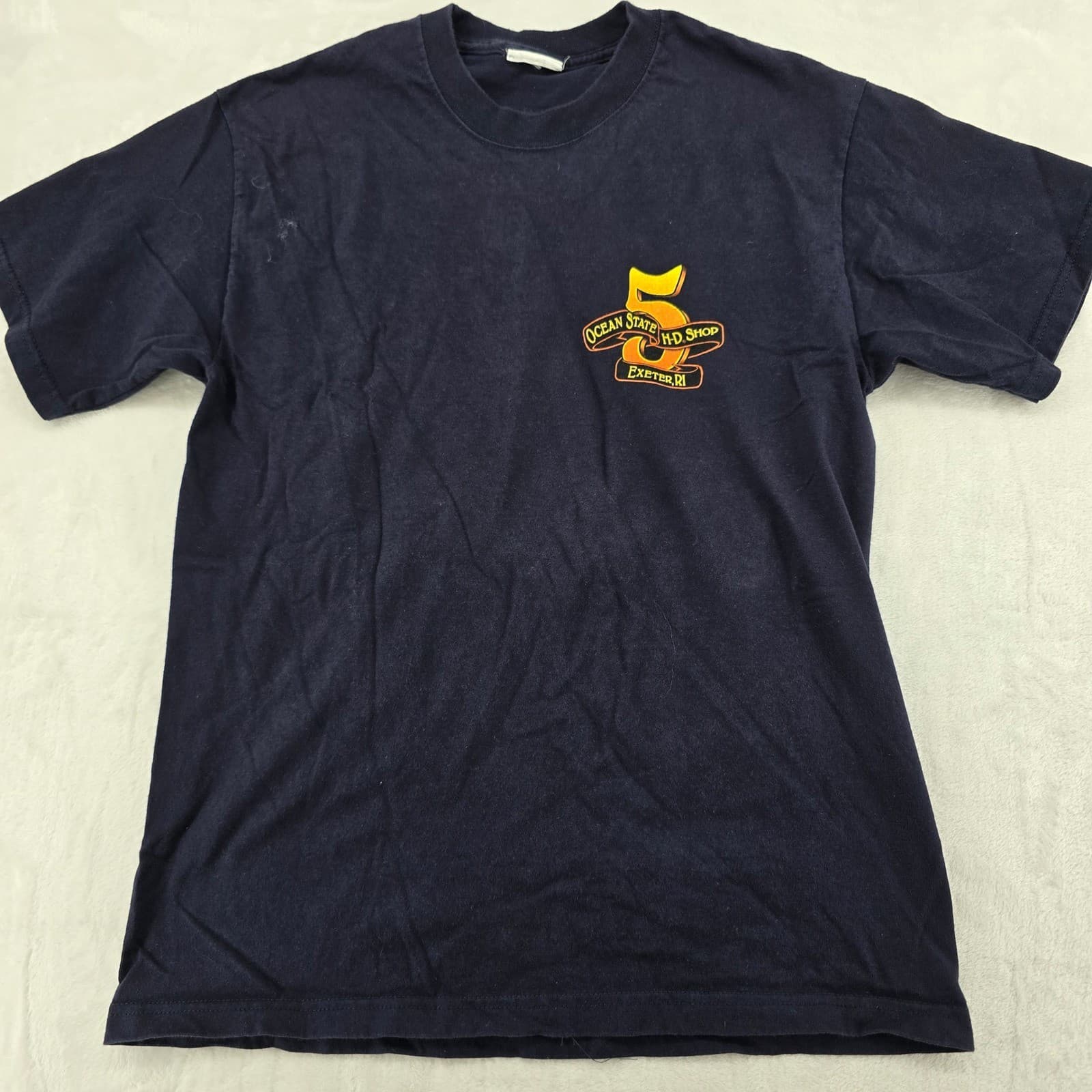 Harley Davidson T-Shirt Mens Medium T-Shirt Blue Ocean State Exeter RI - Thumbnail 2