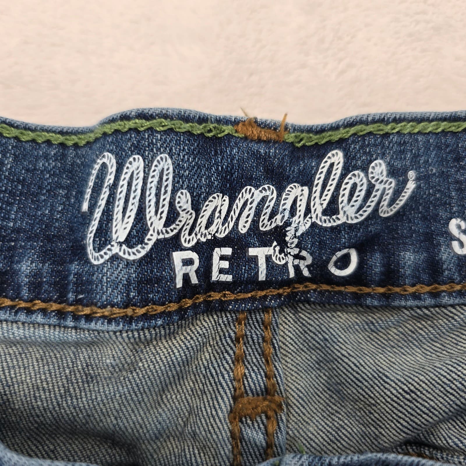 Wrangler Retro Mens 42x32 Jeans Blue Slim Straight Stretch Denim 10WLT88BZ - Thumbnail 2