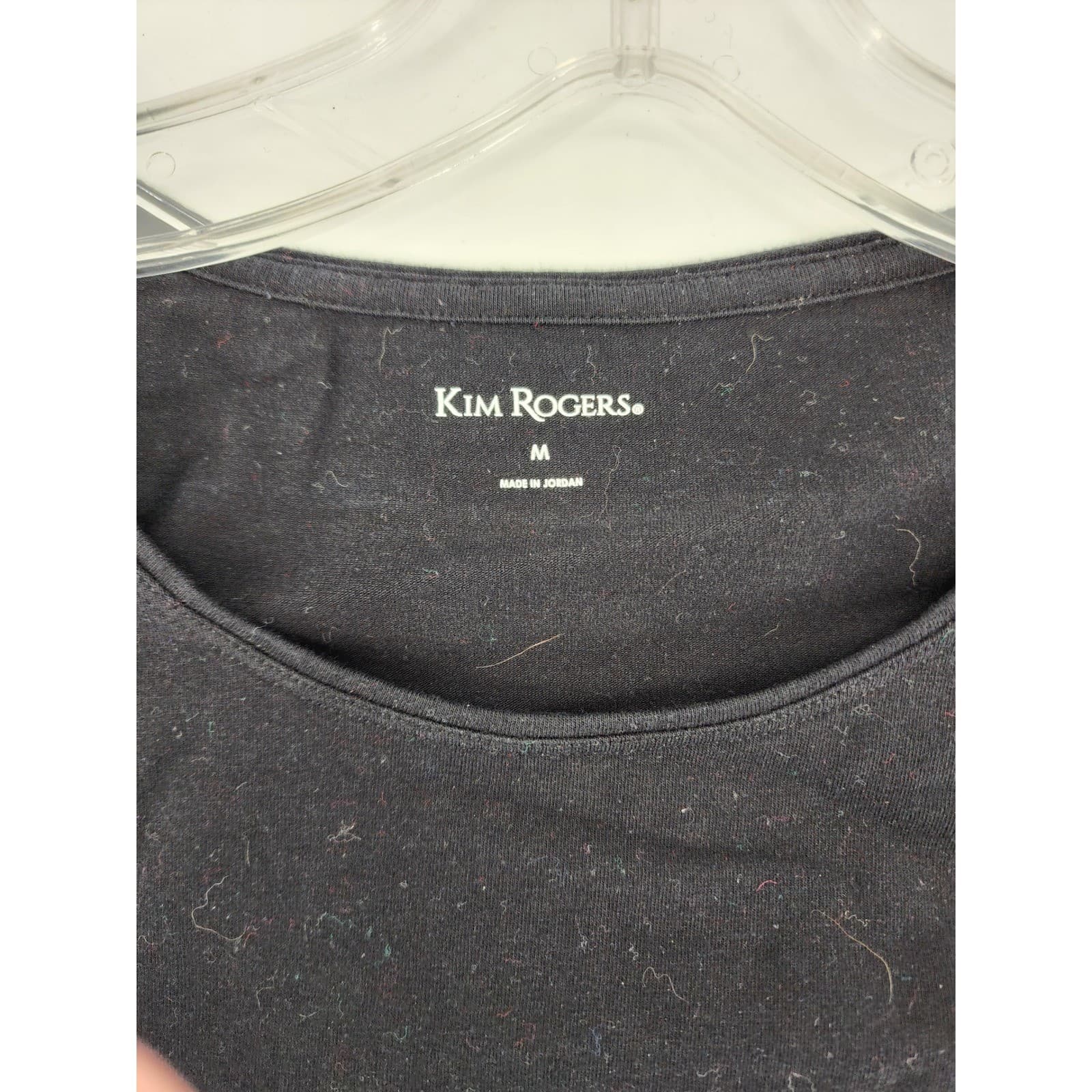 Kim Rogers Womens Black Long Sleeve Crew Neck T Shirt Size Medium - Thumbnail 5