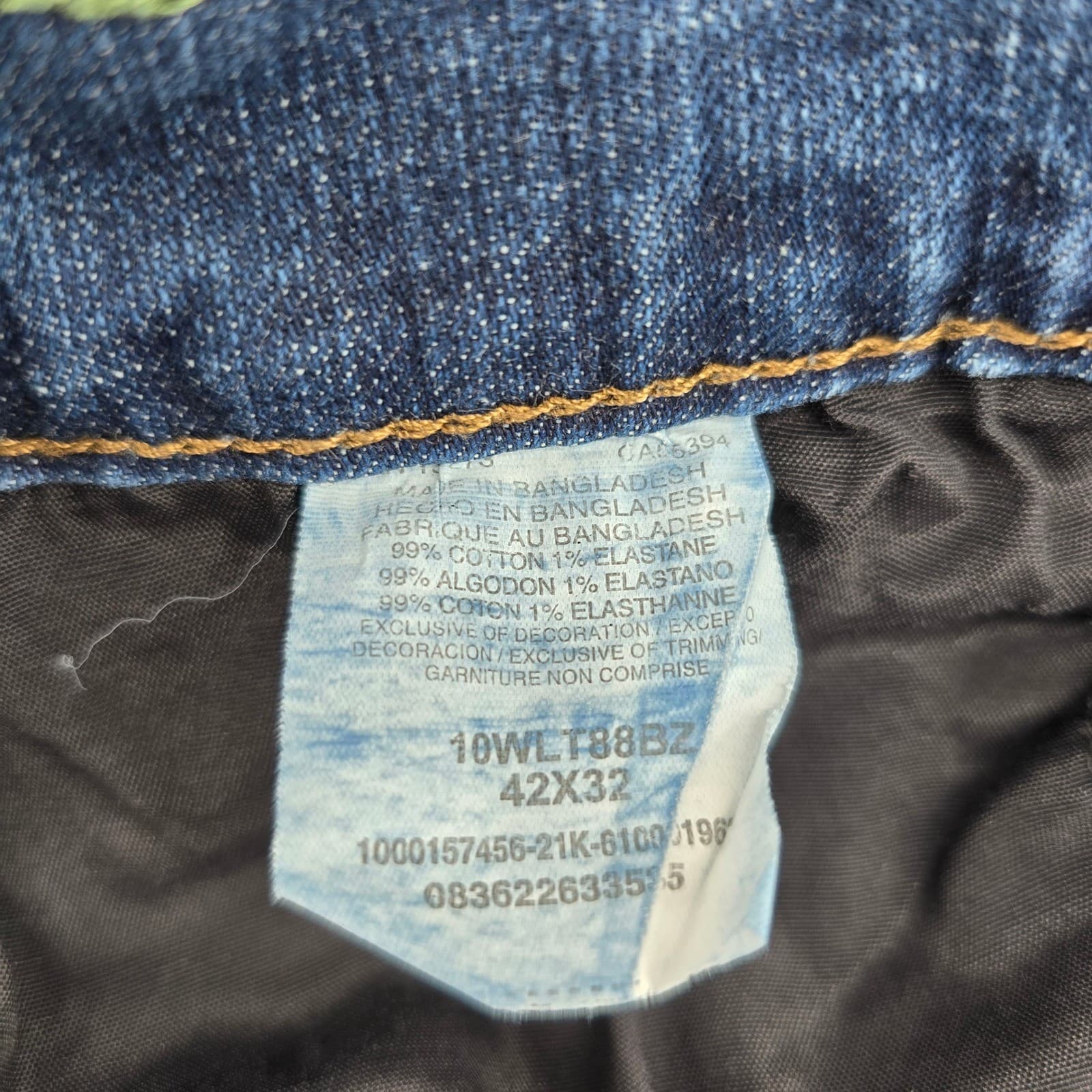 Wrangler Retro Mens 42x32 Jeans Blue Slim Straight Stretch Denim 10WLT88BZ - Thumbnail 4