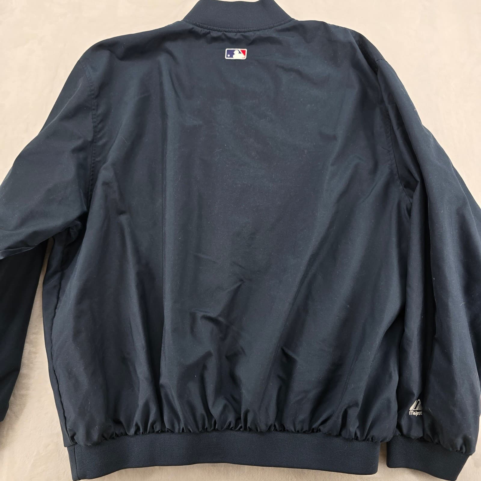 Majestic NY Yankees Mens XXL Pullover Navy Blue MLB Quarter Zip Jacket - Thumbnail 9