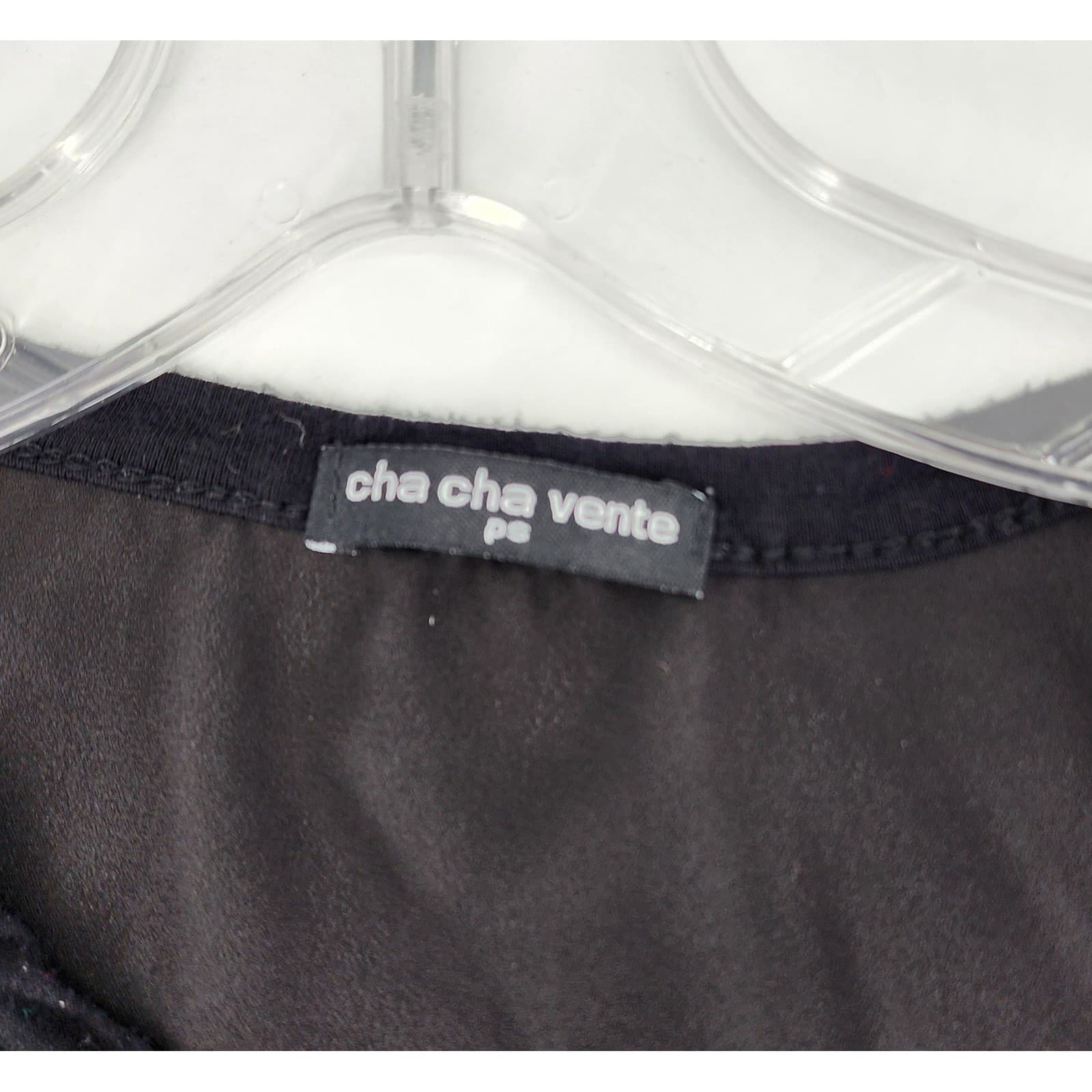 Cha Cha Vente Black Three Quarter Sleeve Sheer Hem Top Women's Petite Small - Thumbnail 4