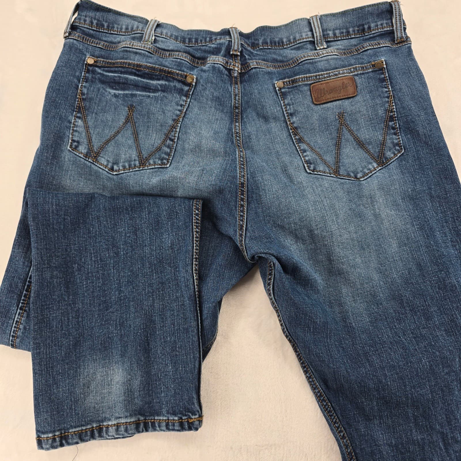 Wrangler Retro Mens 42x32 Jeans Blue Slim Straight Stretch Denim 10WLT88BZ - Thumbnail 7