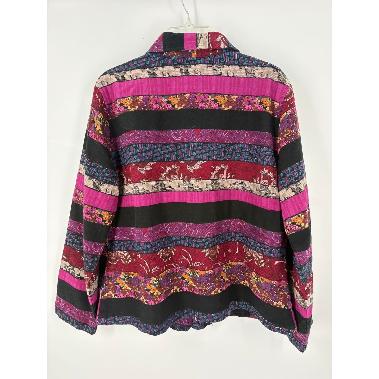 Choices Women's L Geometric Print Button Up Jacket Multi Color - Thumbnail 7