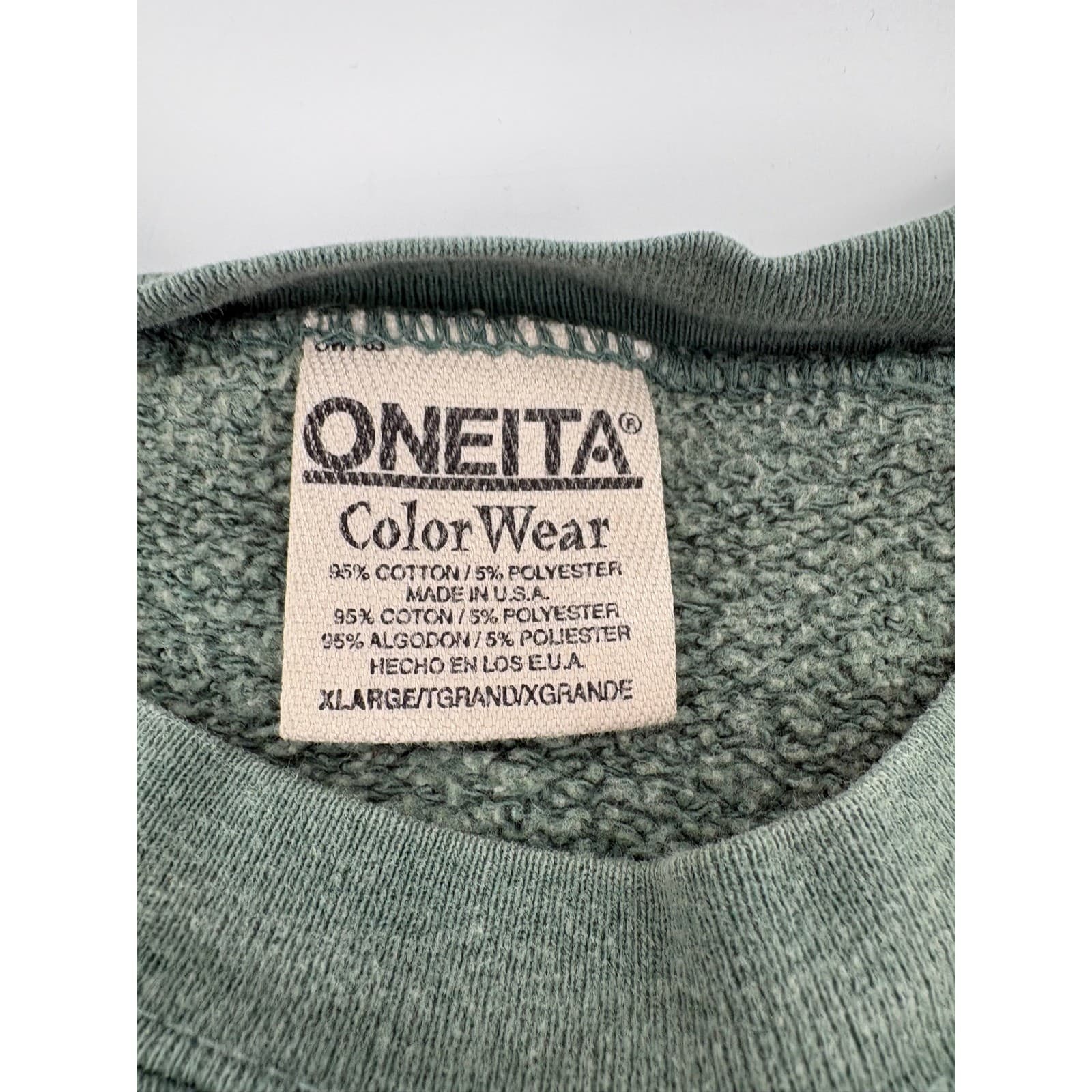 Oneita Sweatshirt Mens XL Pullover Green Stoudts Fest Graphic Vintage USA Made - Thumbnail 2