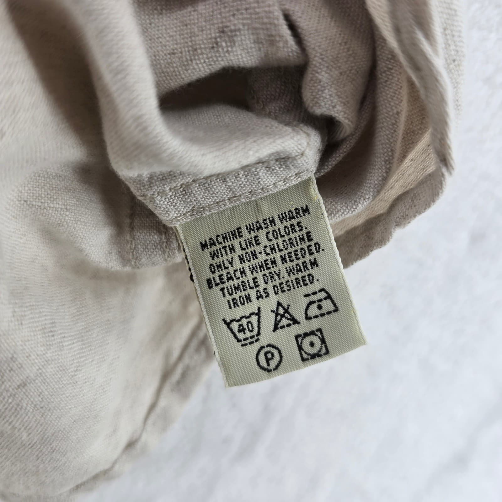 Eddie Bauer Shirt Mens M Short Sleeve Button Down Beige Linen Cotton Blend - Thumbnail 3