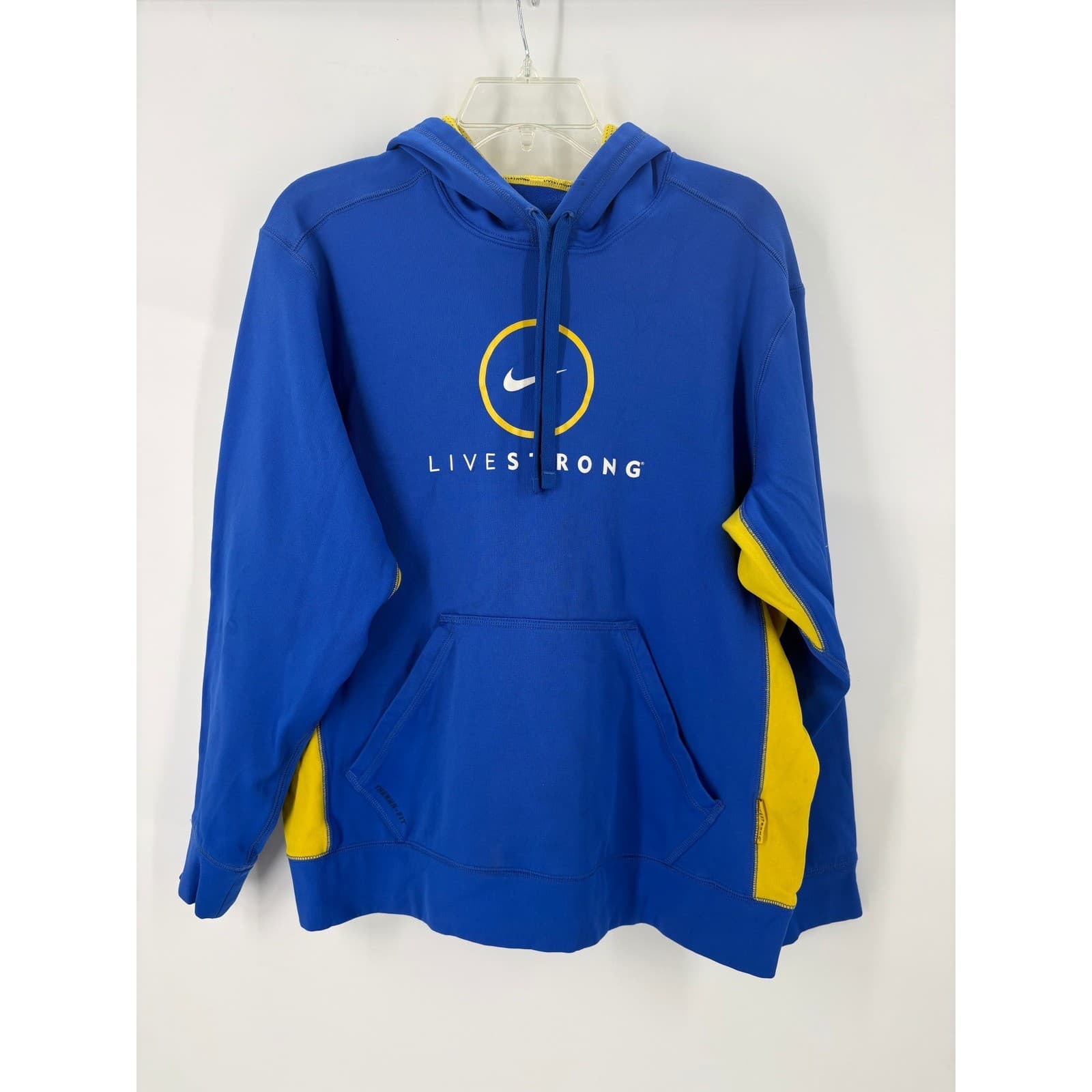 Nike Therma-FIT LIVESTRONG Hoodie Blue Yellow Men's Size L - Thumbnail 2