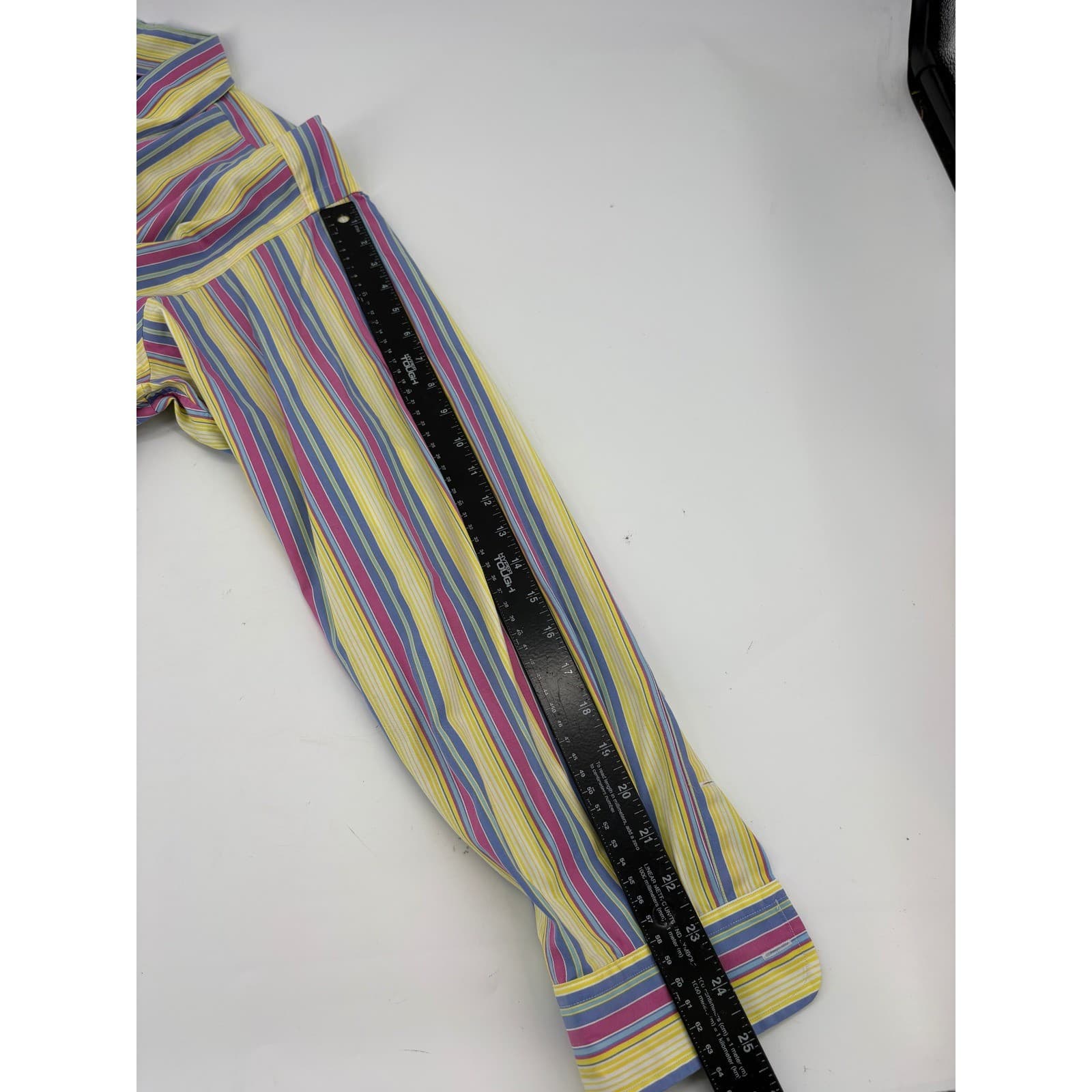 Ralph Lauren Blake Mens L Button Front Shirt Multi Color Striped Cotton Long Slv - Thumbnail 6