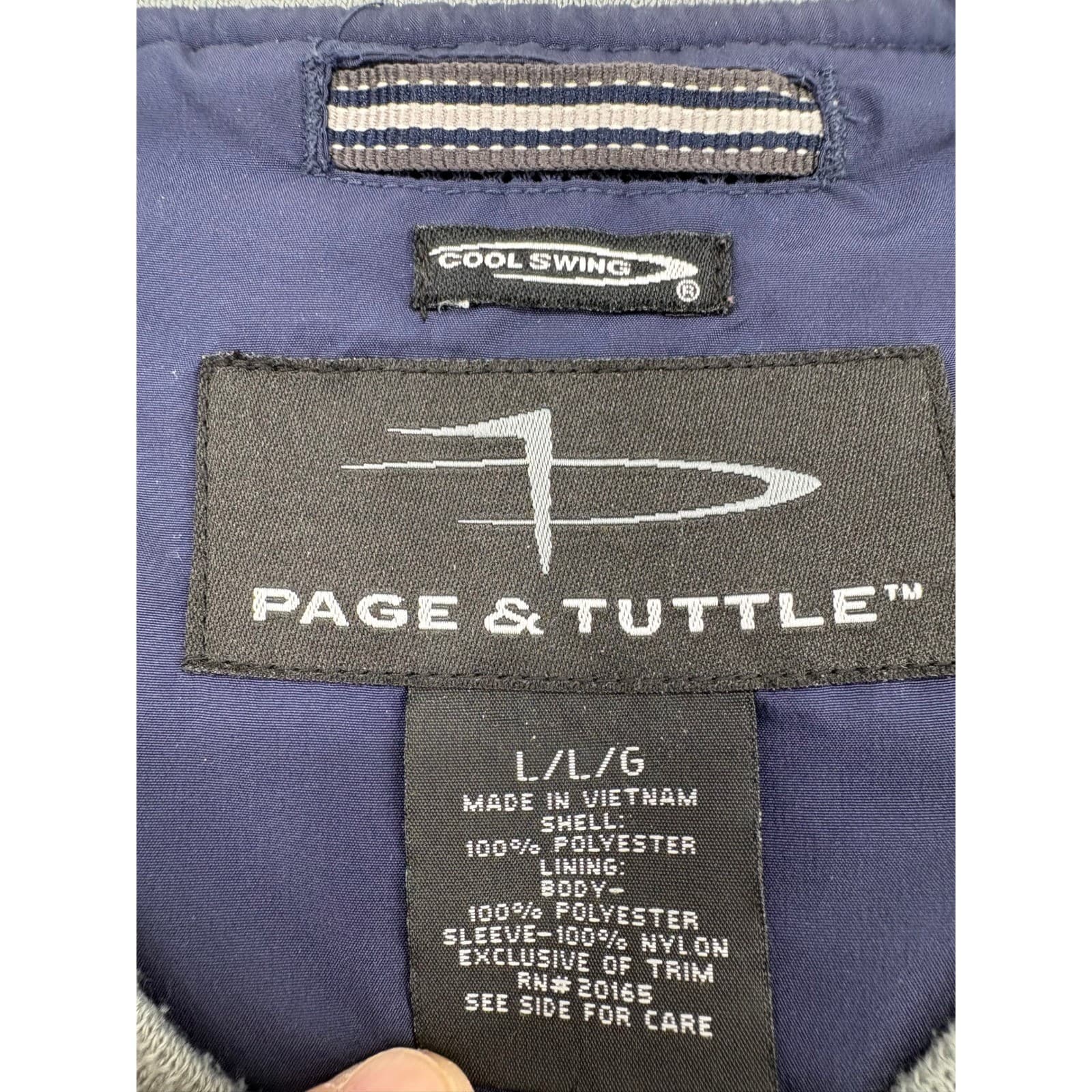 Page & Tuttle Windbreaker Mens Large Pullover Navy Blue CSX Railroad Windshirt - Thumbnail 2