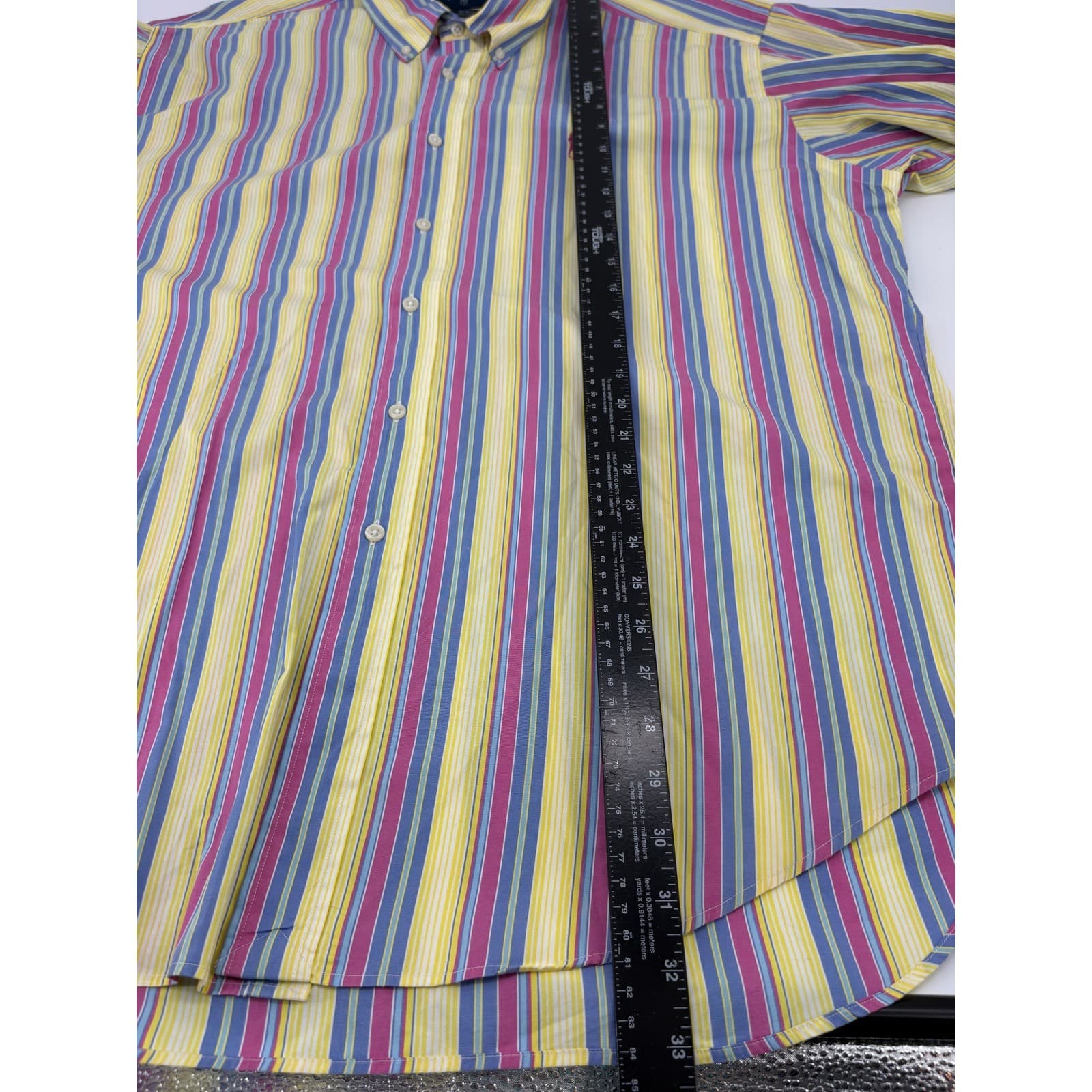 Ralph Lauren Blake Mens L Button Front Shirt Multi Color Striped Cotton Long Slv - Thumbnail 5