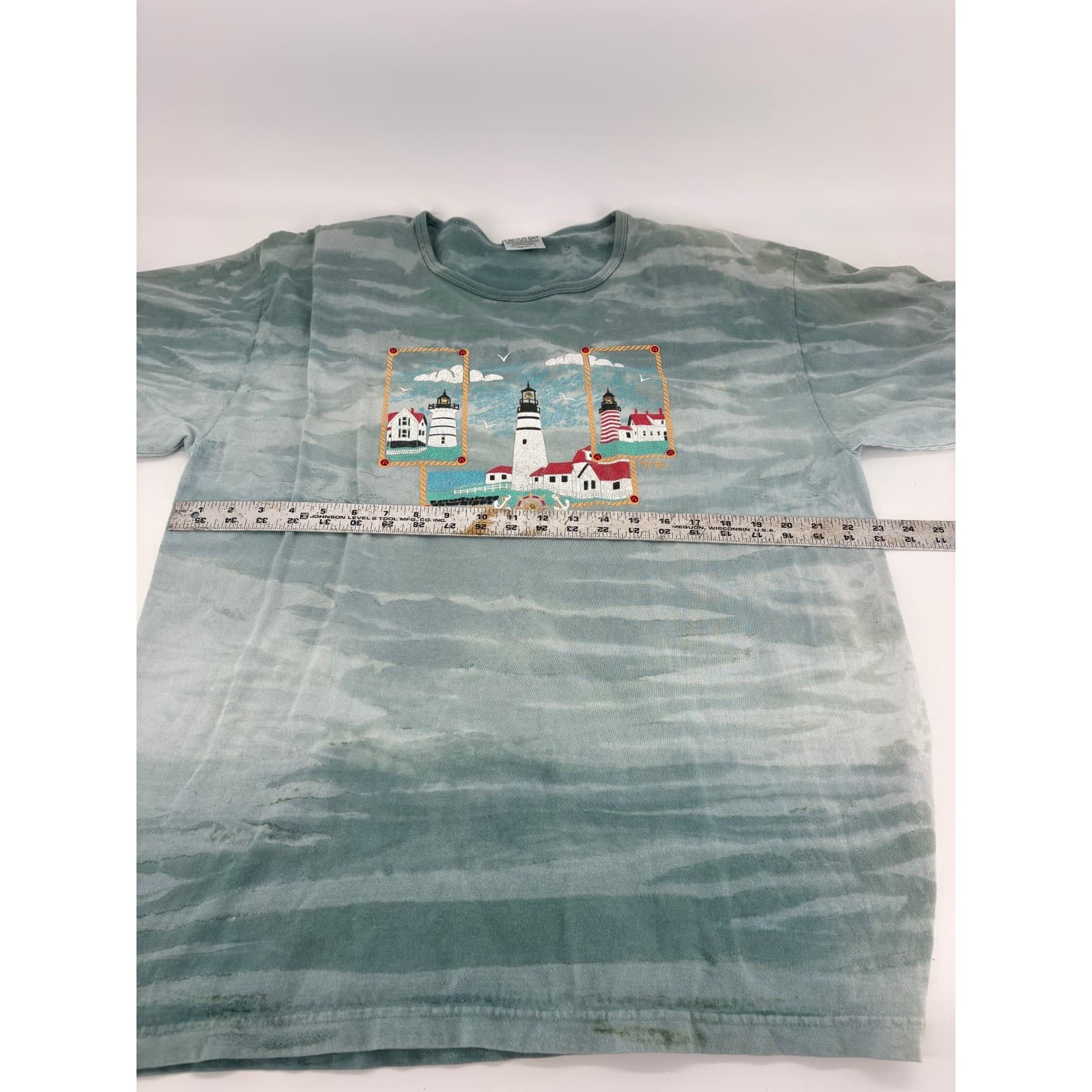Cactus Bay Apparel Lynée Vintage Graphic Lighthouse Print T Shirt Size L - Thumbnail 5