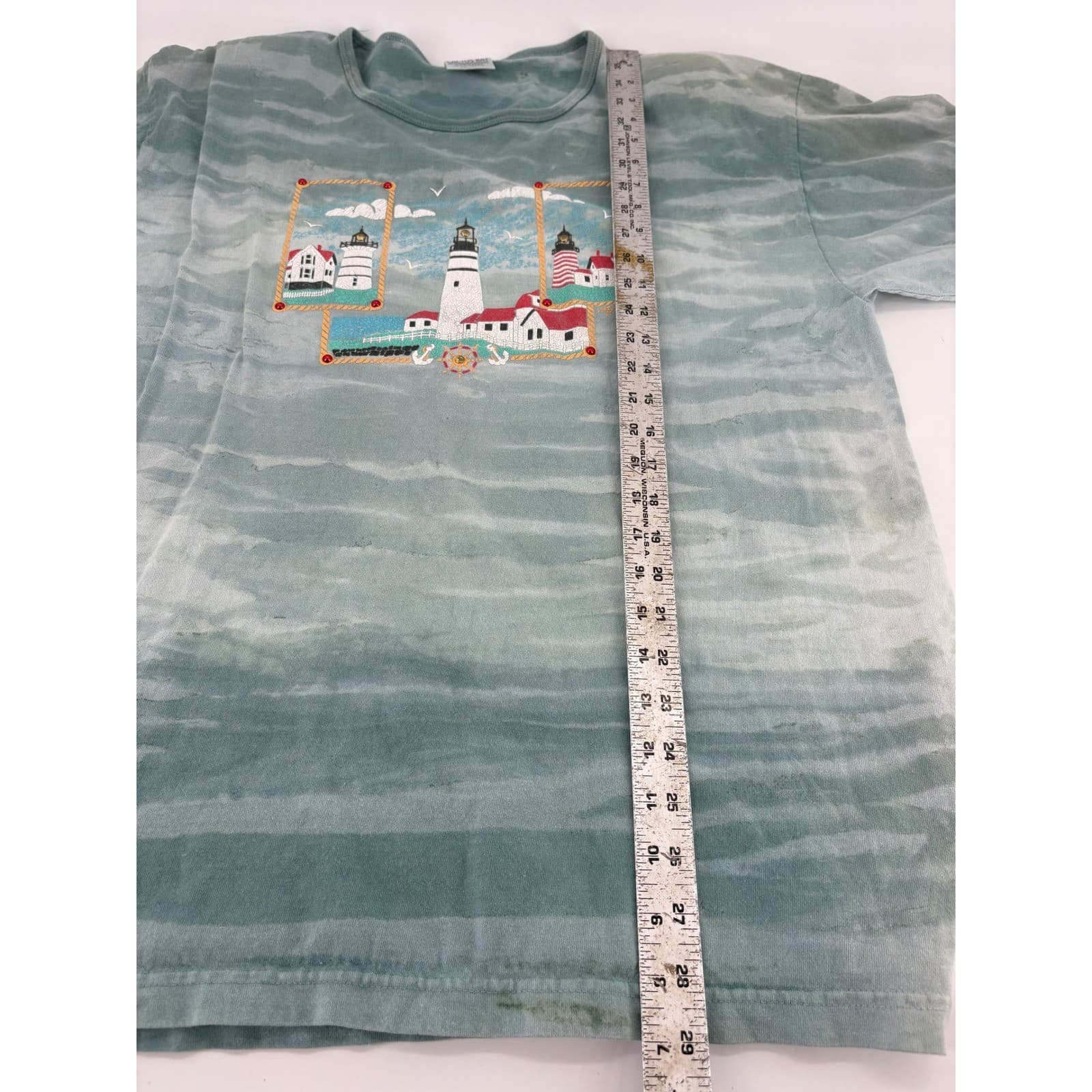 Cactus Bay Apparel Lynée Vintage Graphic Lighthouse Print T Shirt Size L - Thumbnail 6