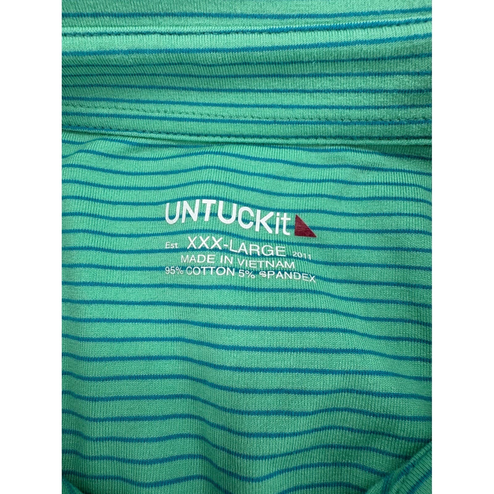 UNTUCKit Polo Shirt Mens XXXL Polo Green Gray Striped Cotton Stretch Lot of 2 - Thumbnail 2