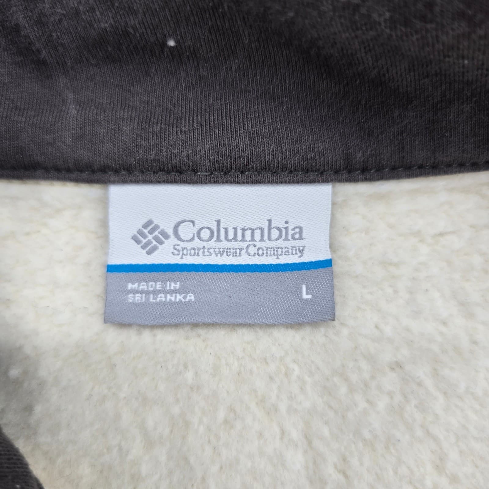Columbia Pullover Mens L Sweatshirt Beige 1/4 Zip Fleece Lined Mock Neck 6761 - Thumbnail 2
