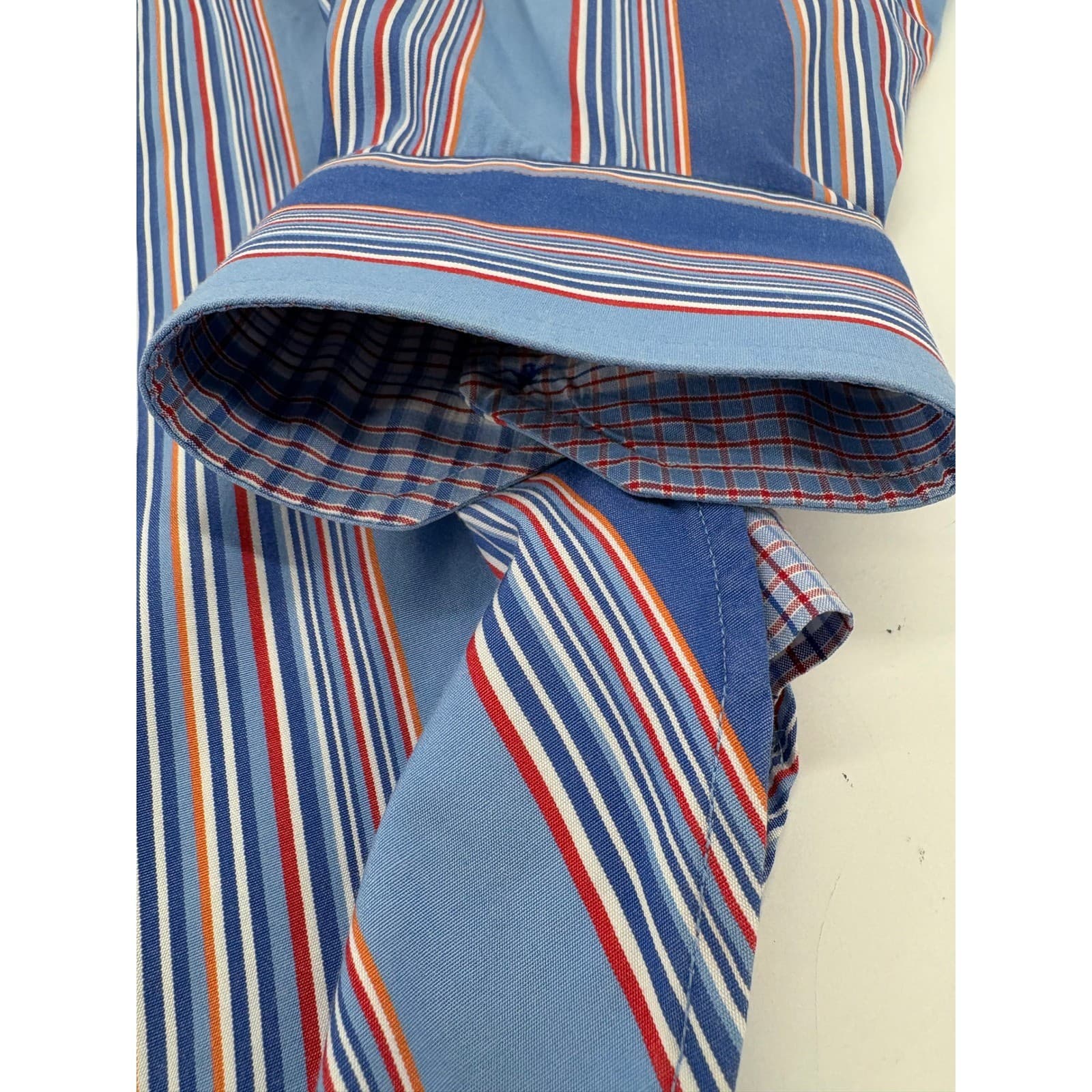 Tommy Hilfiger Button Down Mens XL Shirt Blue Striped Long Sleeve 80s Cotton - Thumbnail 9