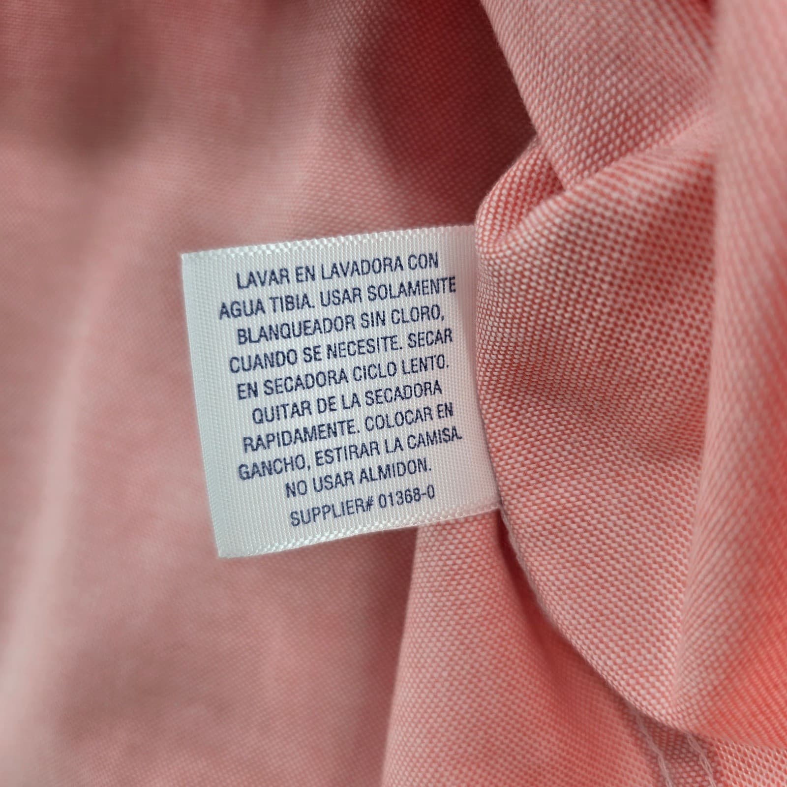 Stafford Button Down Mens 15 Short Sleeve Coral Pink Wrinkle Free Oxford Shirt - Thumbnail 5