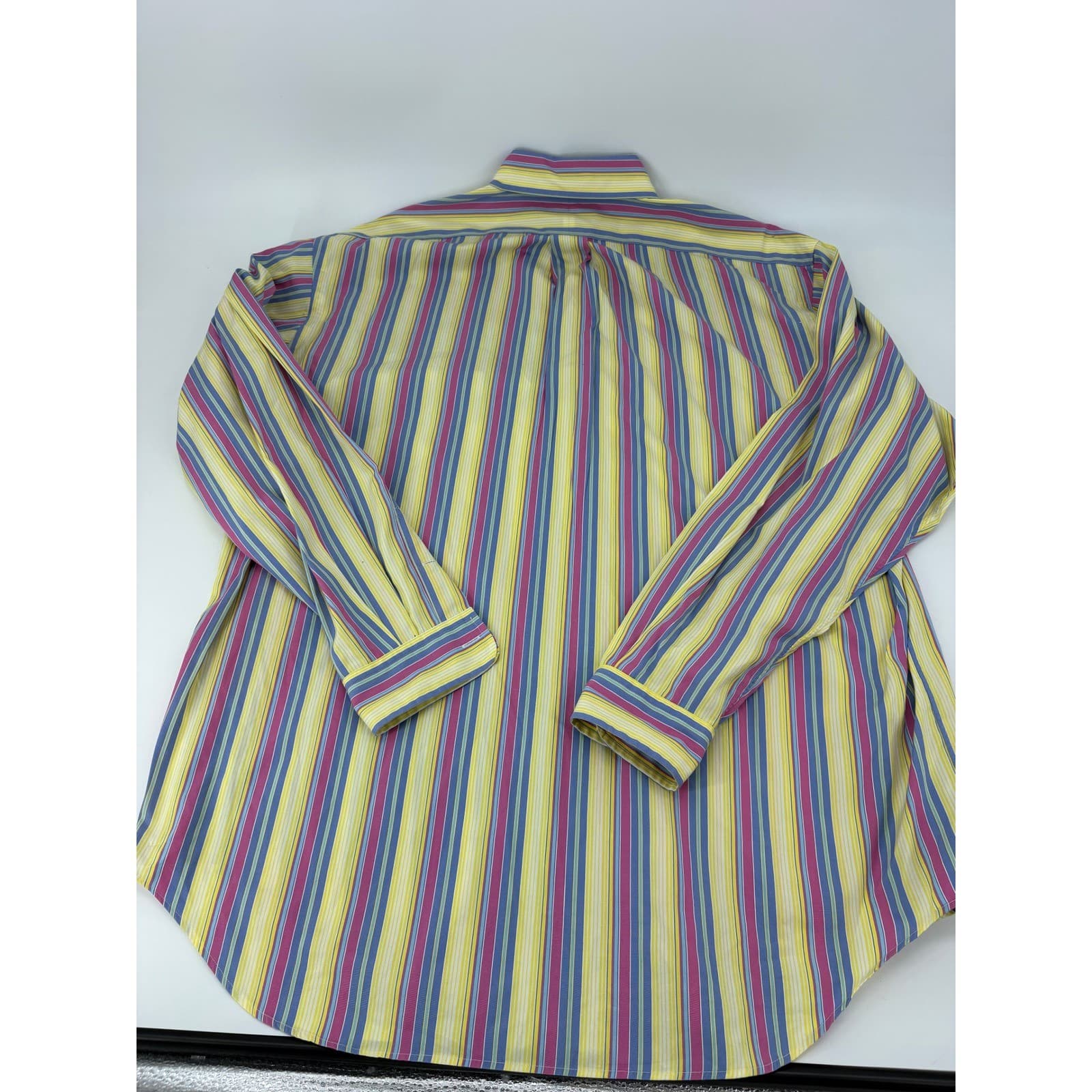 Ralph Lauren Blake Mens L Button Front Shirt Multi Color Striped Cotton Long Slv - Thumbnail 7