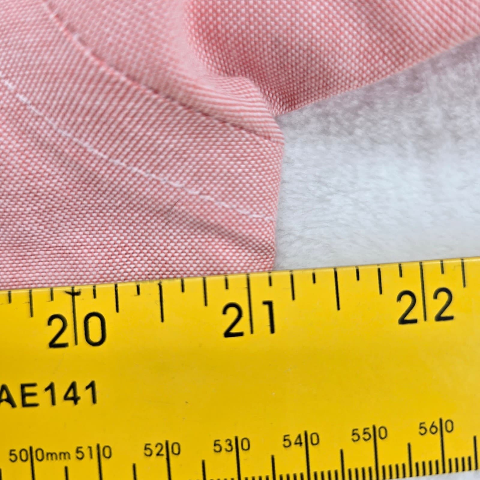 Stafford Button Down Mens 15 Short Sleeve Coral Pink Wrinkle Free Oxford Shirt - Thumbnail 6