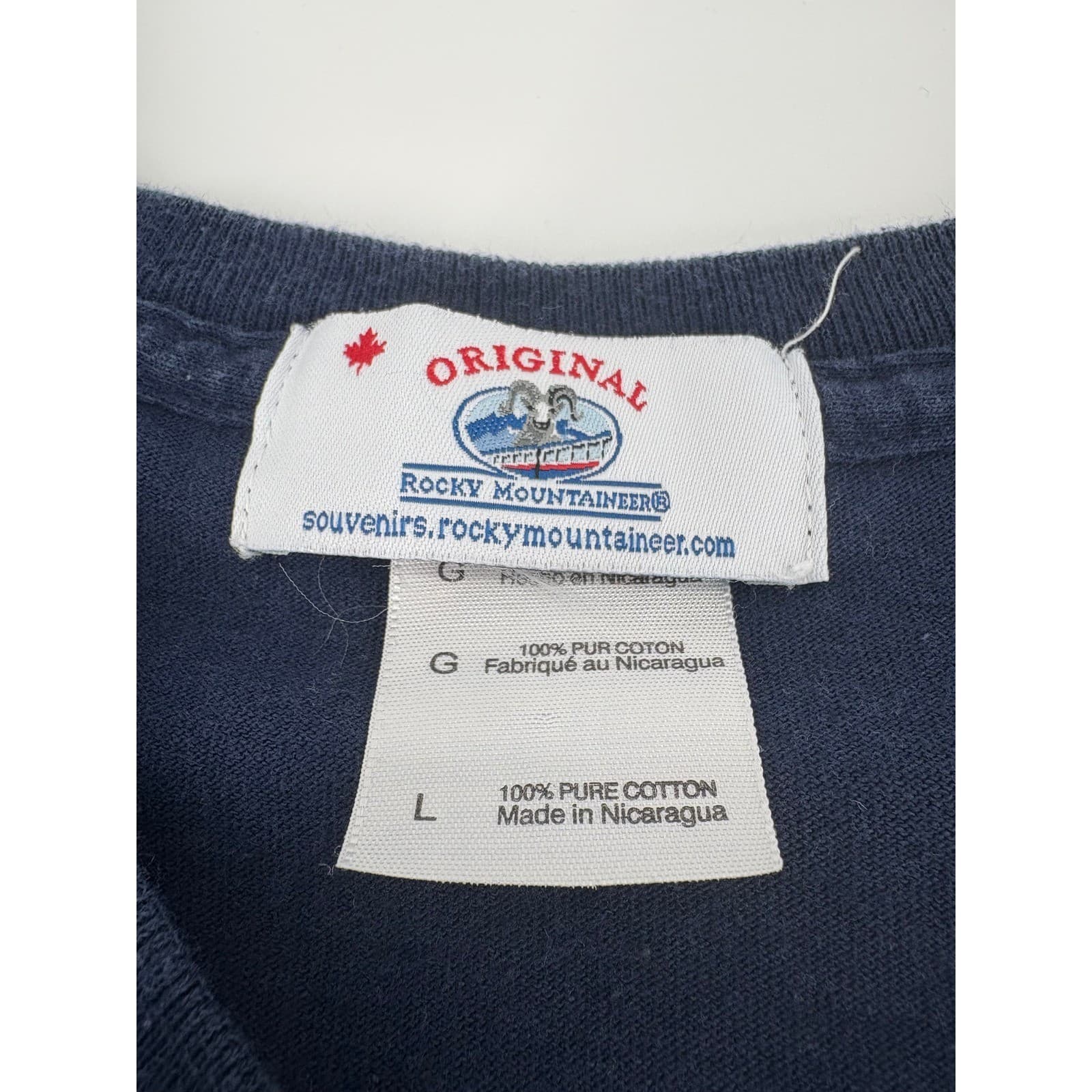 Rocky Mountaineer Canada T Shirt Navy Souvenir Tee Size L - Thumbnail 5
