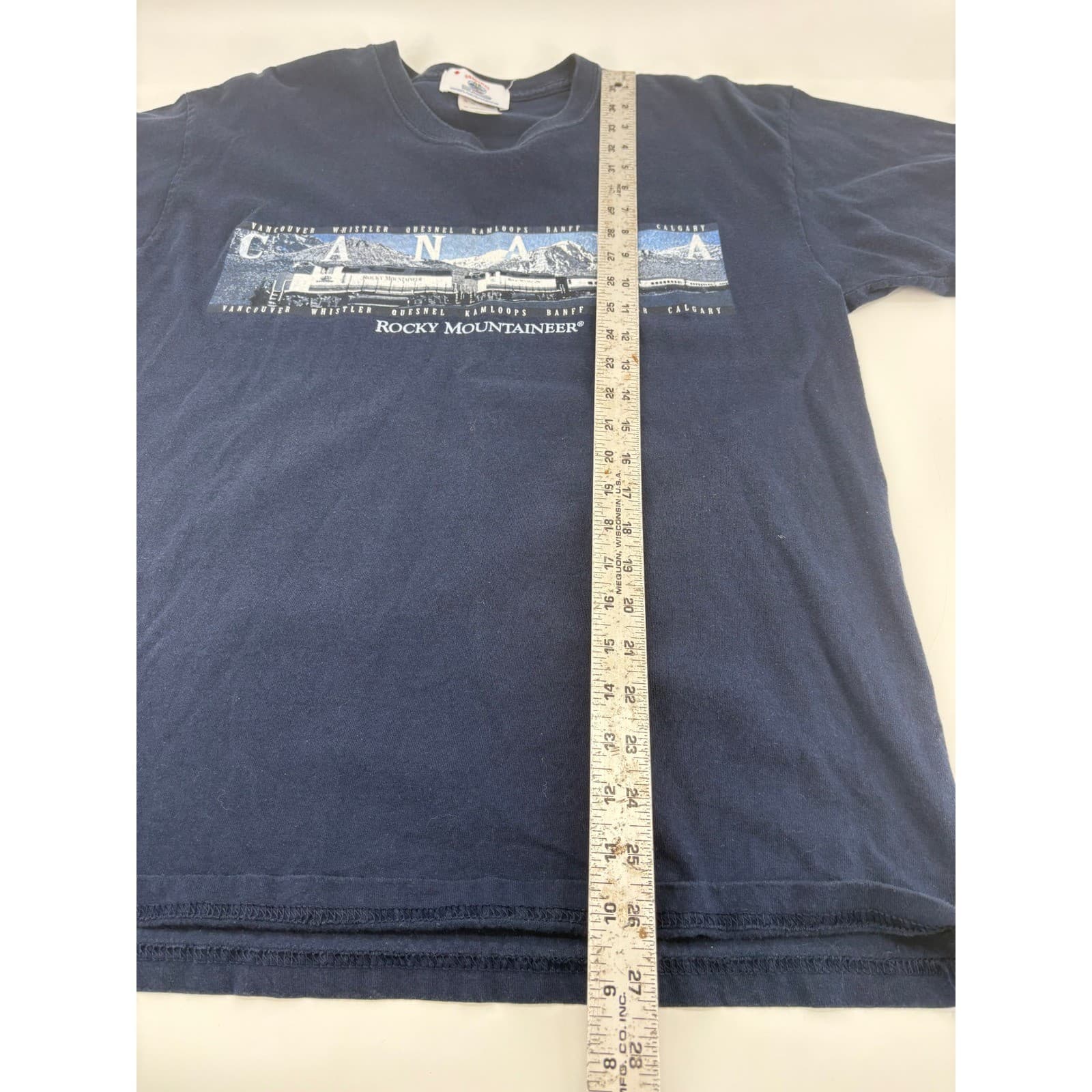 Rocky Mountaineer Canada T Shirt Navy Souvenir Tee Size L - Thumbnail 4