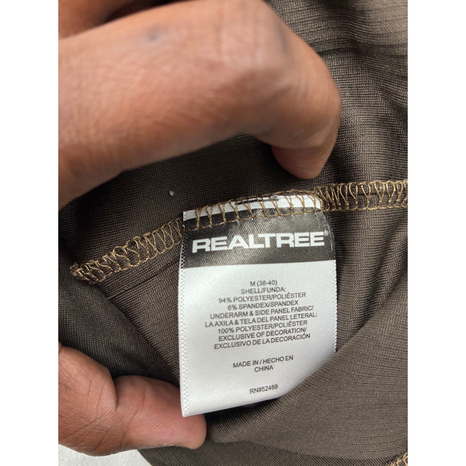 Realtree Pullover Mens M 1/4 Zip Camo Performance Hunting Shirt Brown Xtra Camo - Thumbnail 3