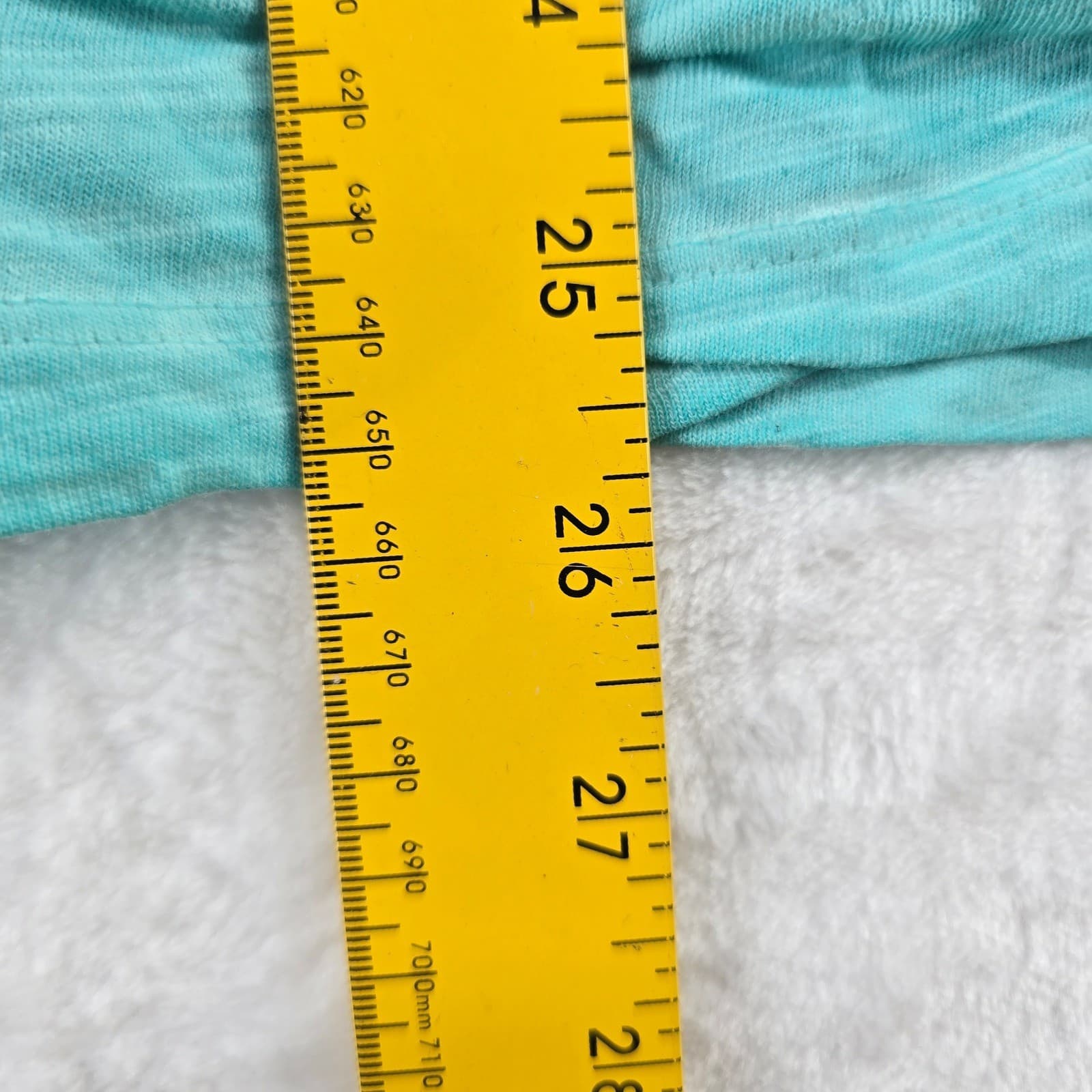 Chico's Top Womens 3 Tee Teal Eyelet Sleeve Side Tie V-Neck Slub Cotton 6759 - Thumbnail 5