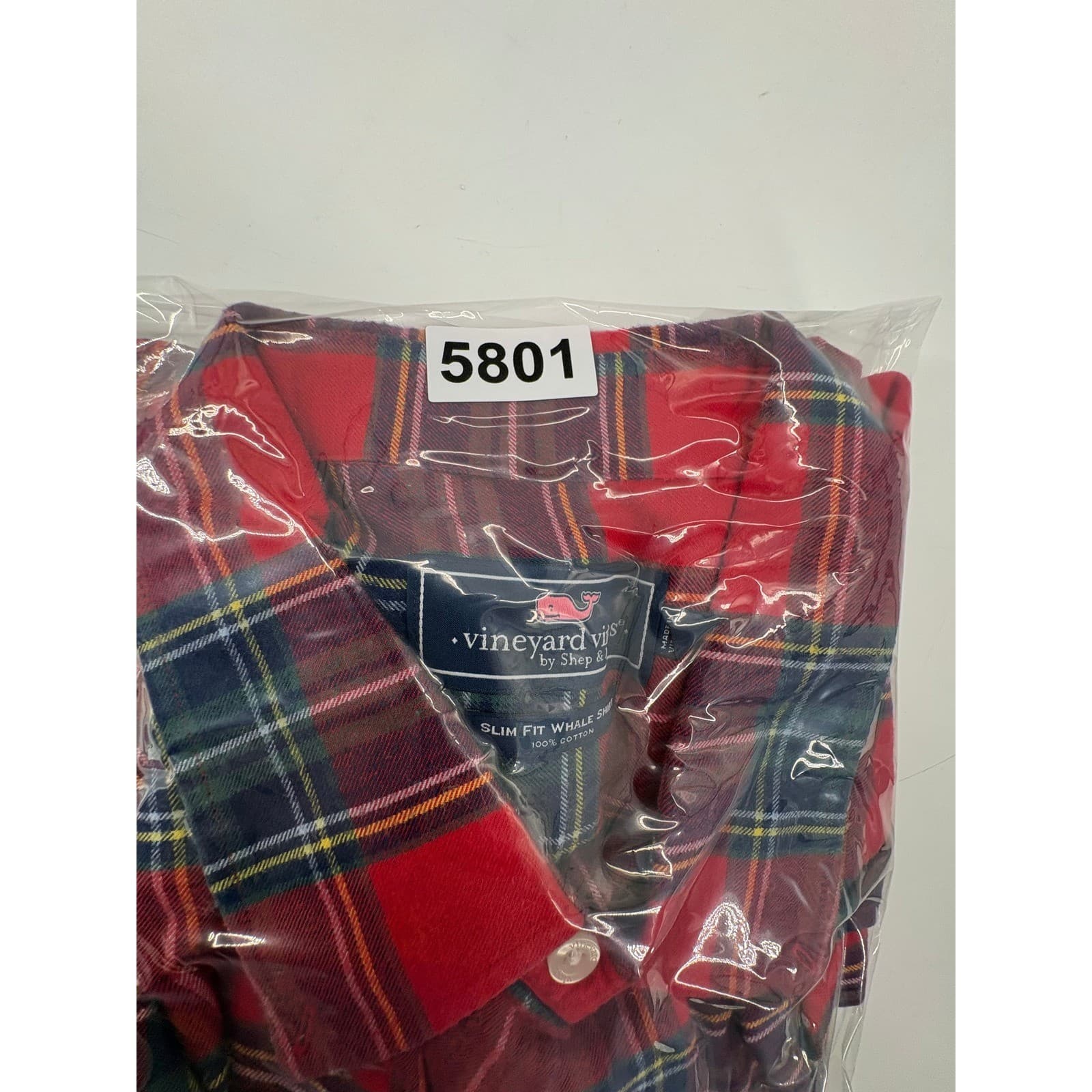 Vineyard Vines Slim Fit Whale Shirt Plaid Long Sleeve Button Down Men's XXL Red - Thumbnail 9