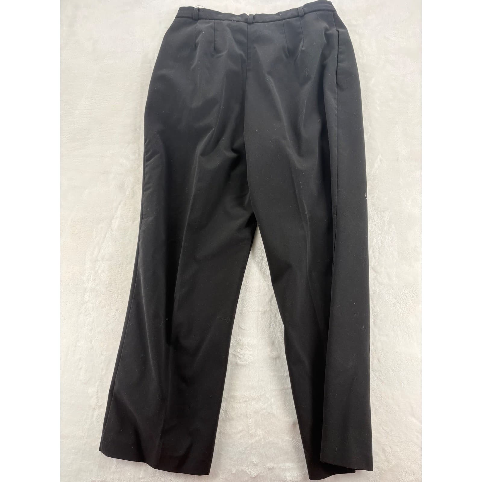 Bianca Dress Pants Womens 12 Pleated 4-Way Stretch Trousers Black High Rise USA - Thumbnail 7