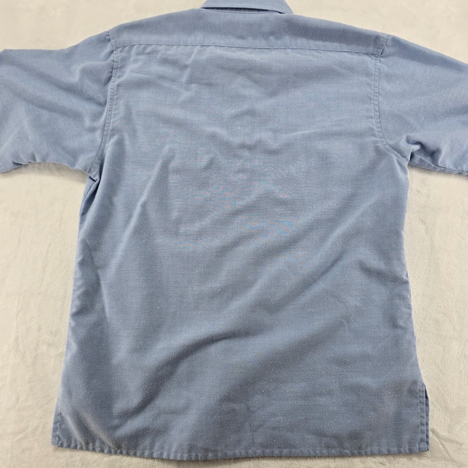 Sportif USA Button Up Mens M Shirt Blue Short Sleeve Safari Epaulets - Thumbnail 7