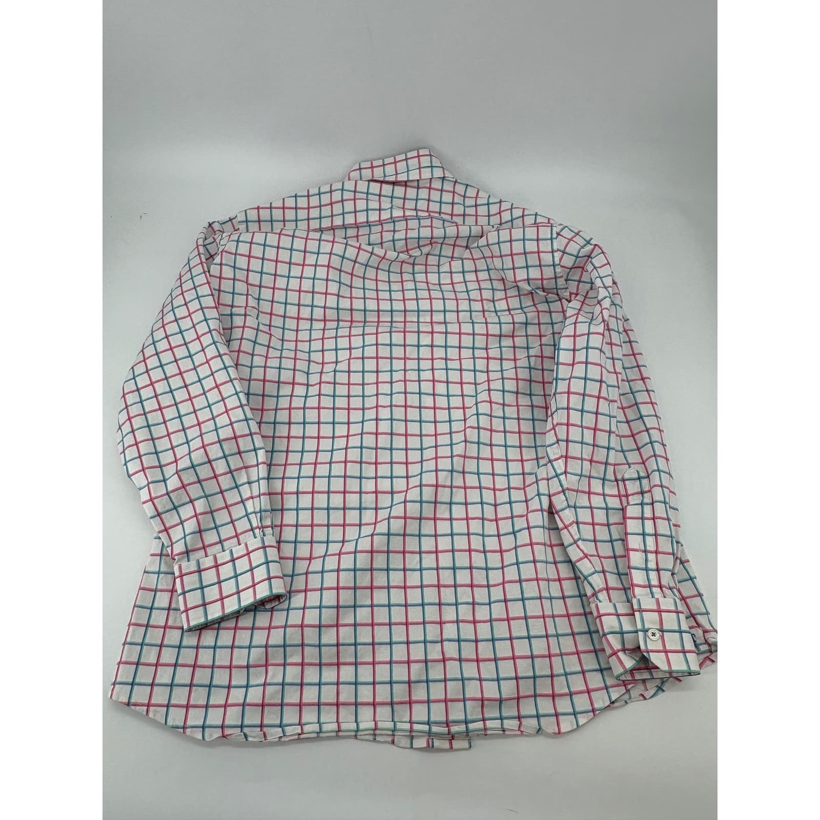 Southern Tide Button Down Mens Large Shirt White Pink Blue Plaid Stretch L - Thumbnail 8