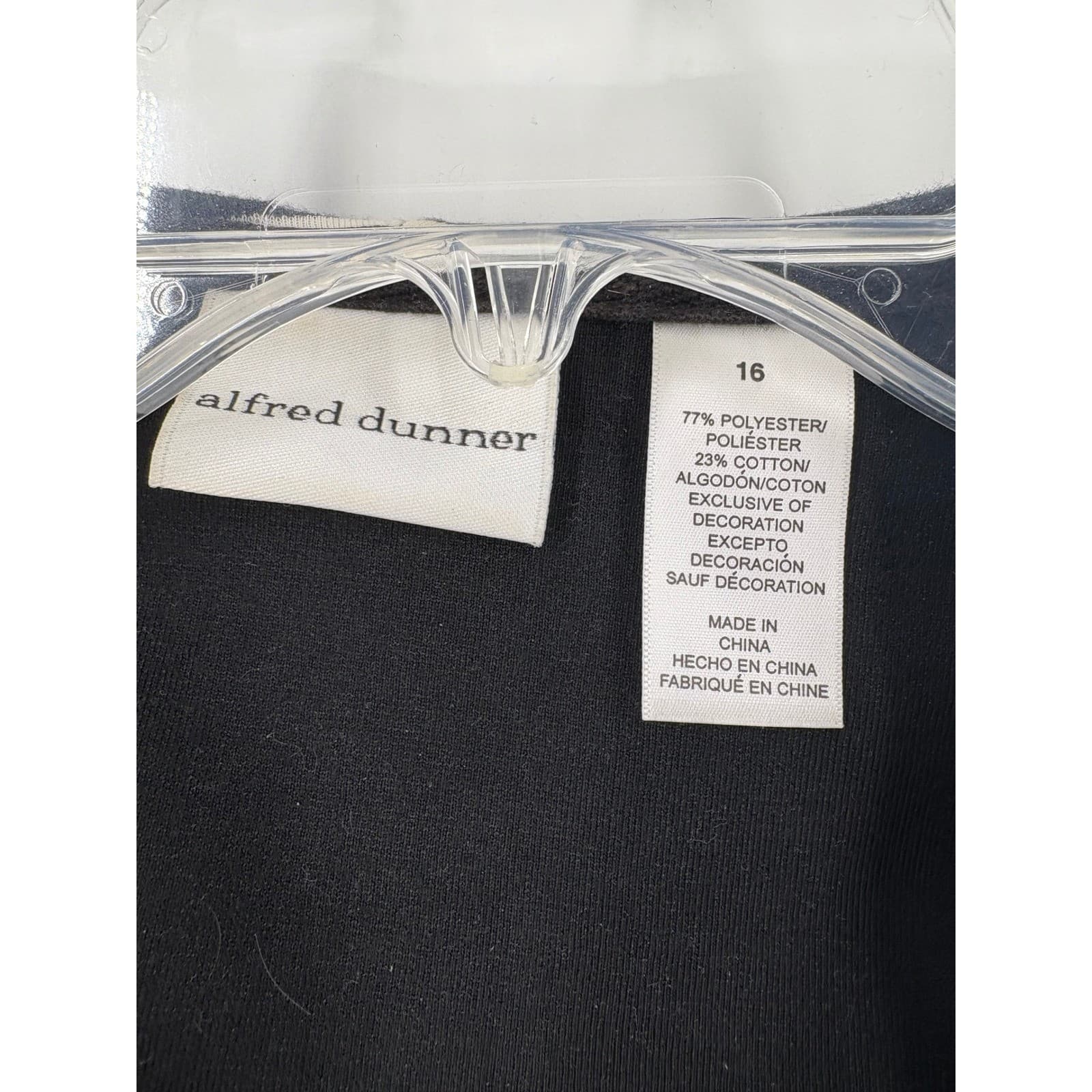 Alfred Dunner Womens Size 16 Black Striped Hooded Full Zip Jacket - Thumbnail 2