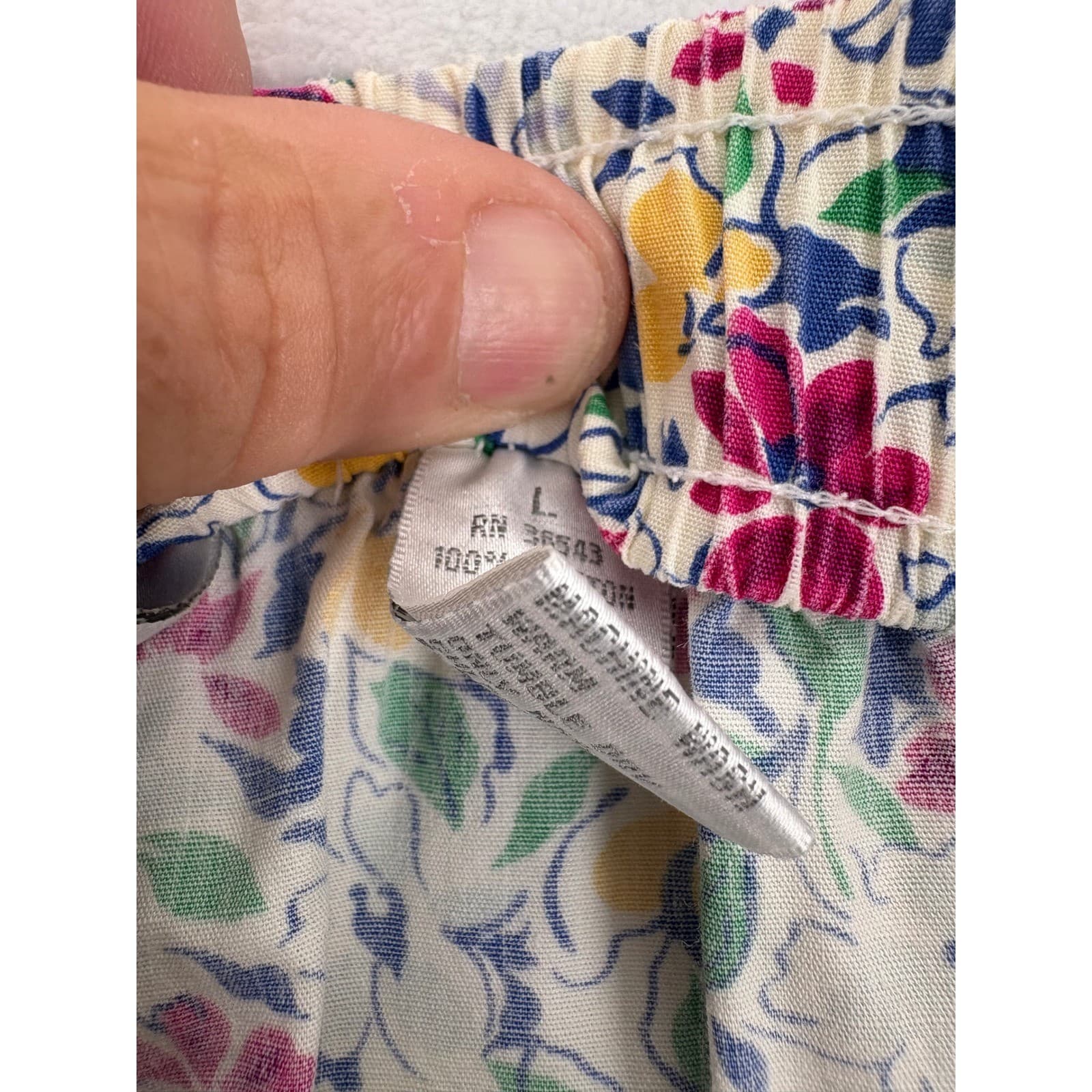 Van Heusen Pajama Set Womens M Pajamas Multicolor Floral Cotton Button Up Pants - Thumbnail 9