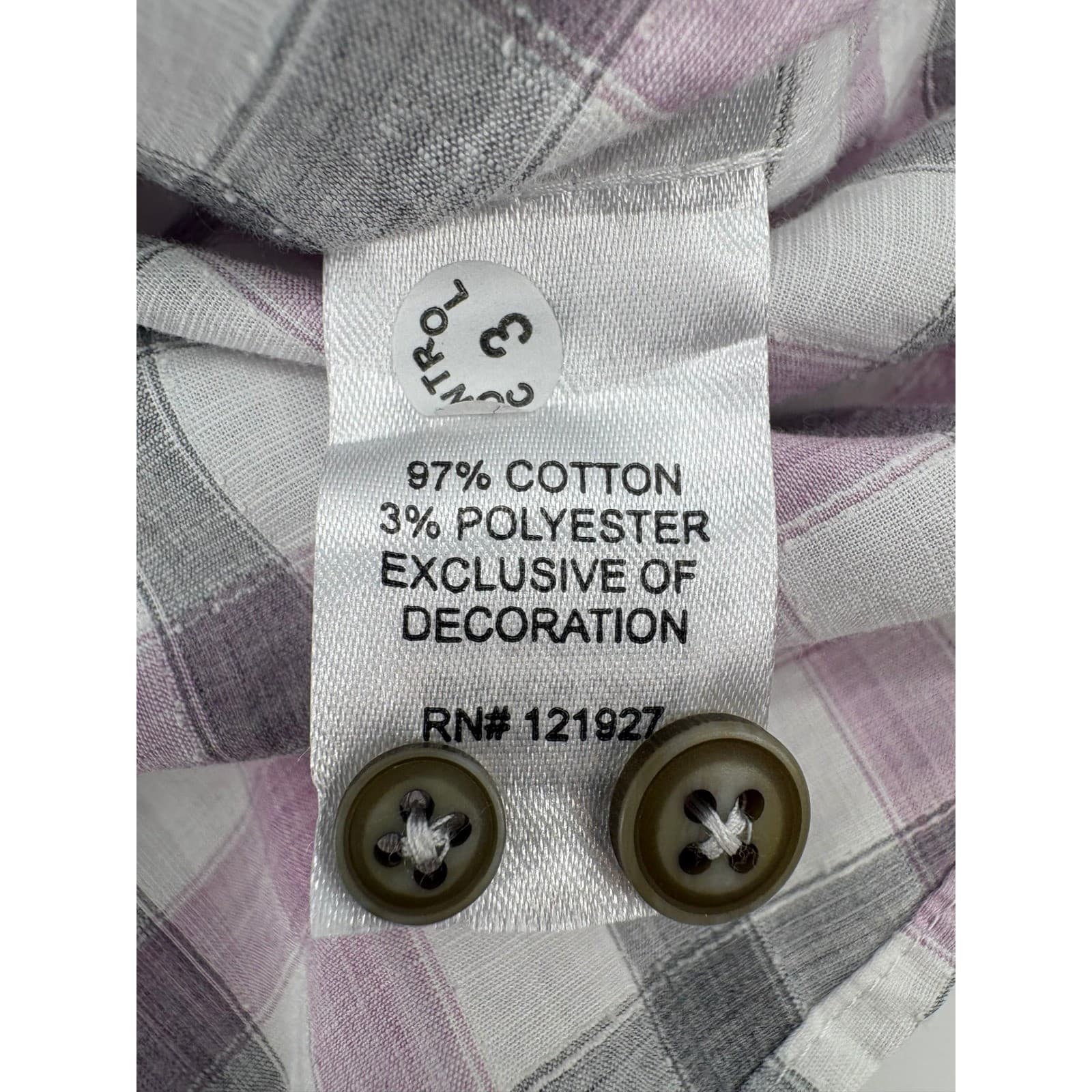 Johnnie-O Top Shelf Mens Medium Button Down Shirt Purple Grey Plaid 5989 - Thumbnail 6